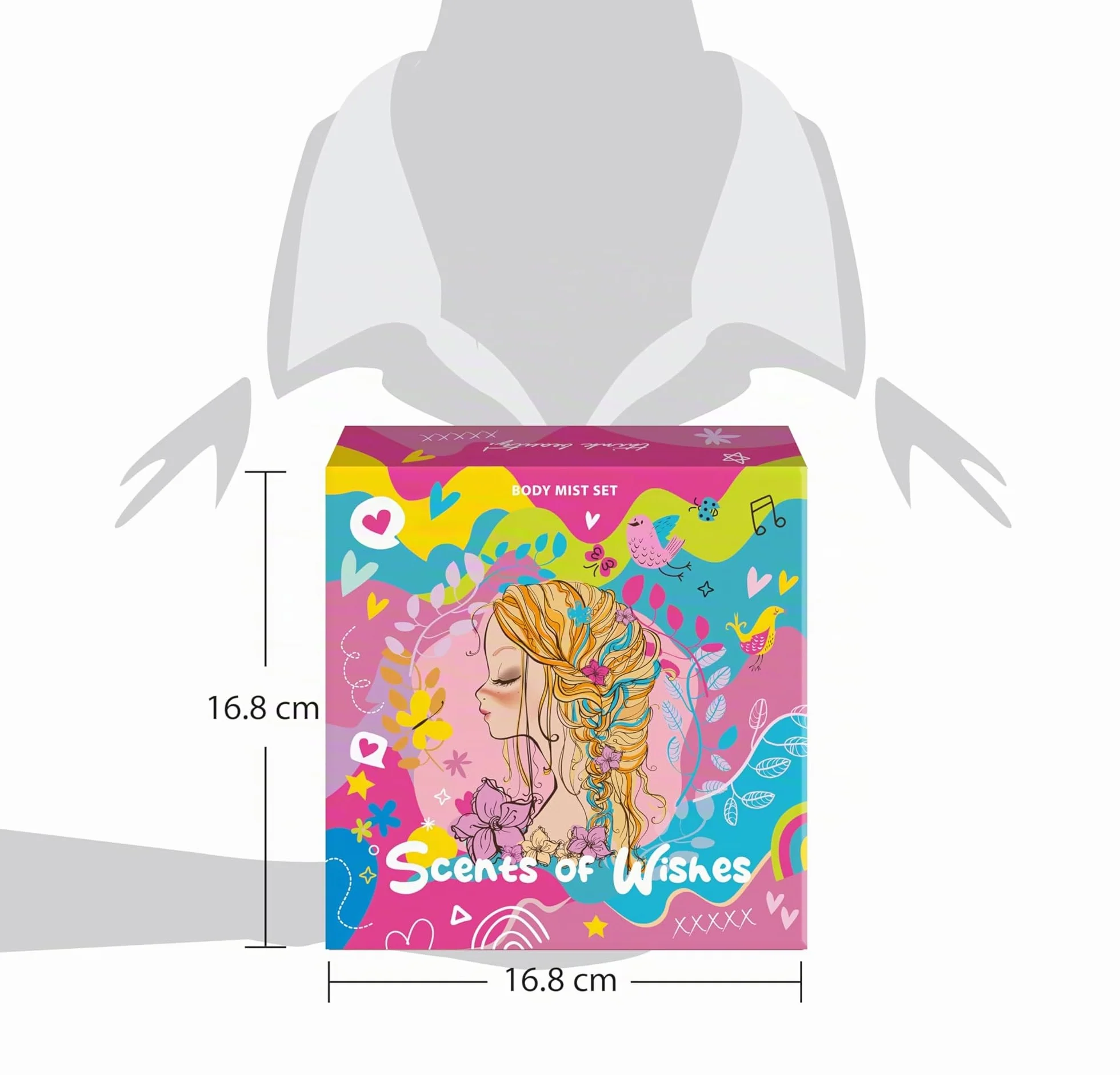 Set di Body Mist Ragazze Scents of Wishes 5 Flaconi Vetro Forma Diamante Profumi Esclusivi Bacche Frutti Agrumi Tropicale Floreale