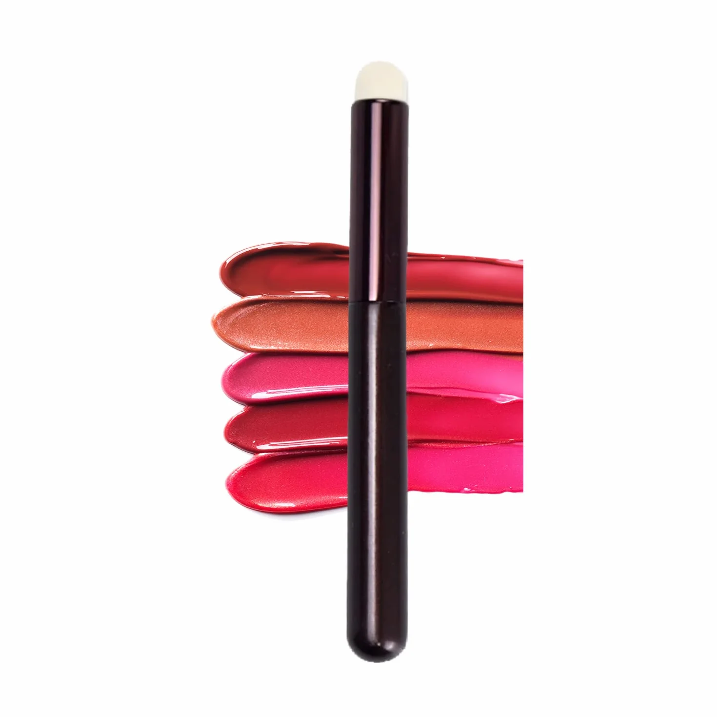 Spazzola per labbra, spazzola rotonda per sbavature, pennello professionale effetto opaco, pennello per rossetto in fibra artificiale