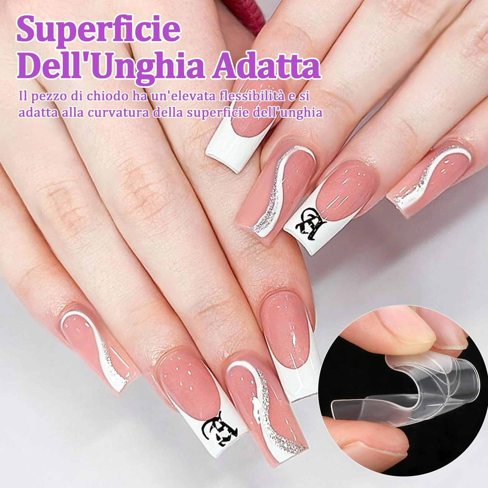 Kiiwah Dual Form Unghie 120 Pezzi, Durevole Riutilizzabile Sistema Dual Nail Form con Scala Graduata per Nail Art