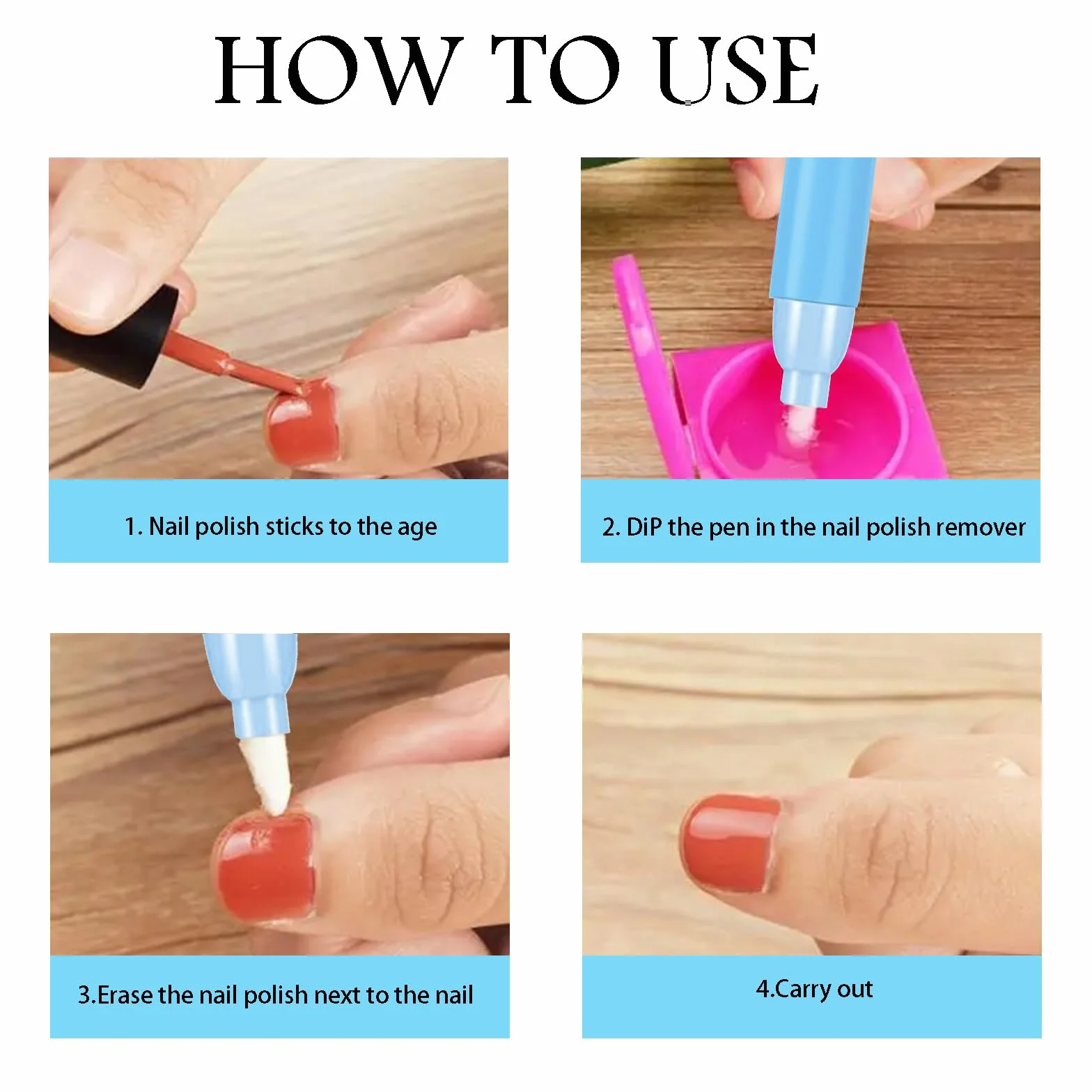 Nail Remover Correzione Pen 3 Pezzi con 9 Punte di Ricambio Rimozione Smalto Senza Solvente