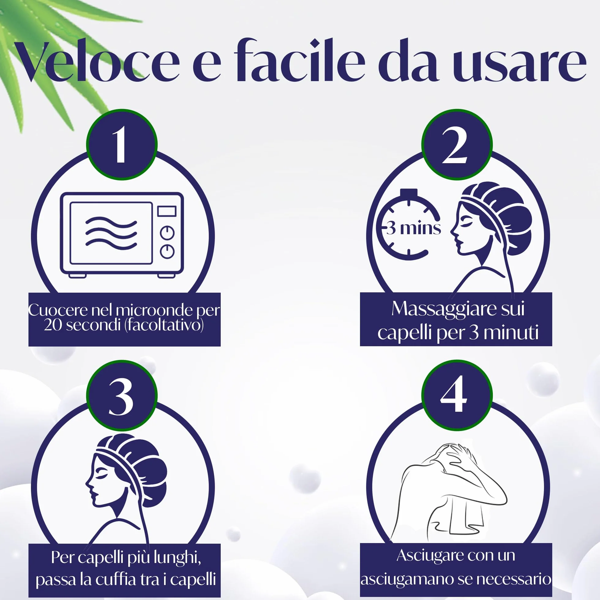 Pure Ease Cuffia Shampoo per Allettati - Lavaggio Capelli per Disabili con Salviette Capelli, Ideale per Anziani e Persone Allettate, Formula Delicata, Perfetta per Strutture Sanitarie (Pack of 5)