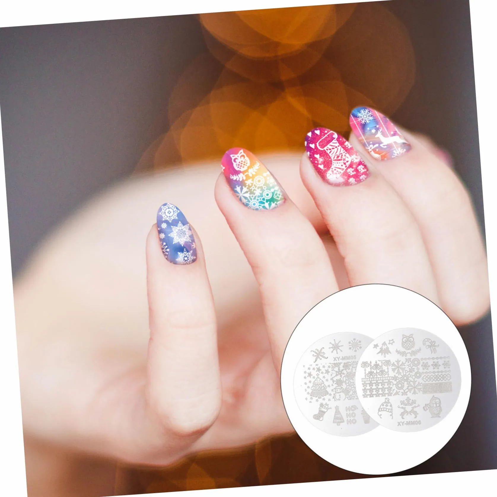 Healeved 3 Set Di Stamping Per Nail Art Natalizio Stamper Per Nail Art Piastre Per Stamping Per Manicure Modelli Per Stamping 10 Pezzi * 3