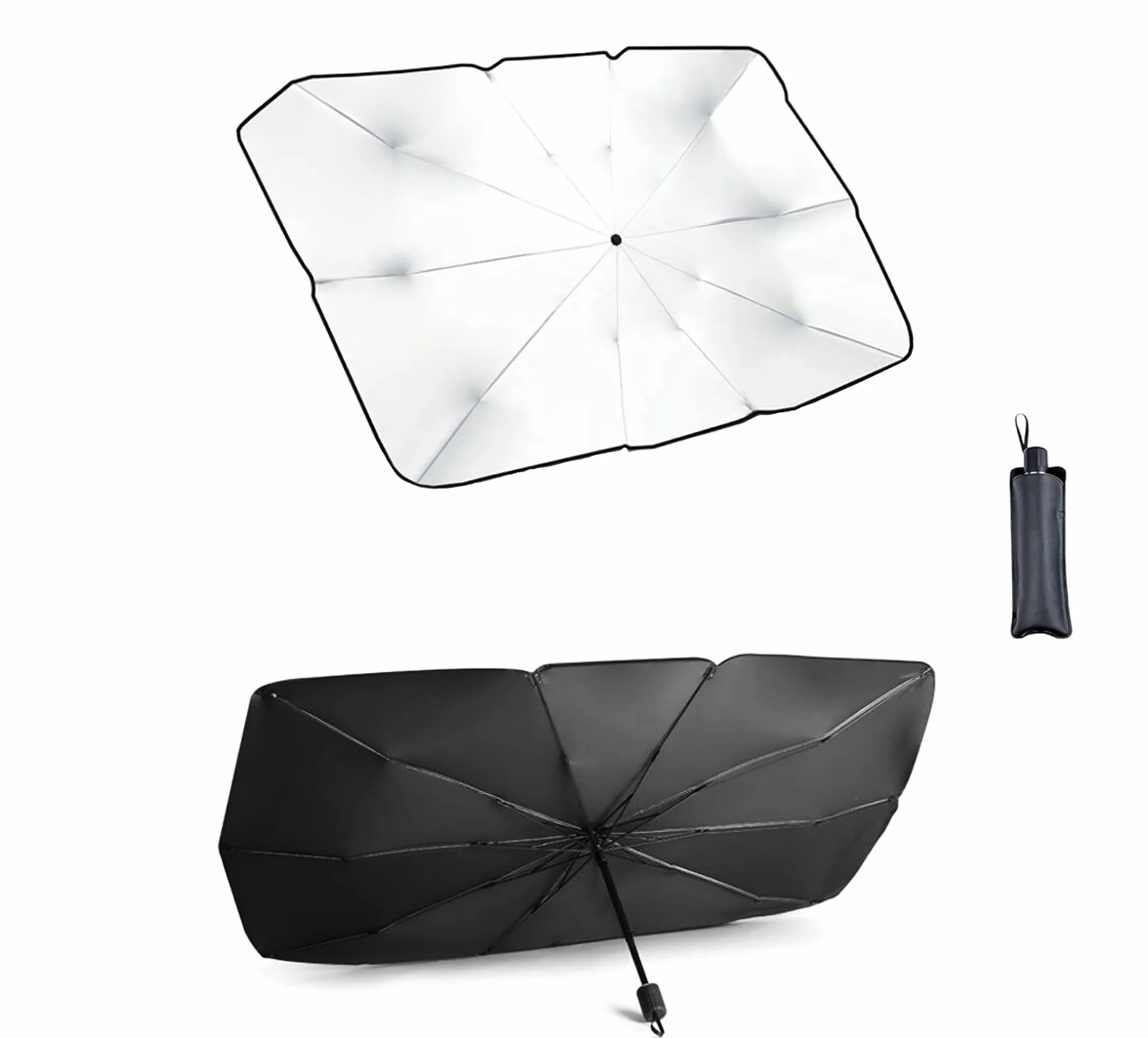 Ombrello Parasole Auto Parabrezza Interno Pieghevole 130 x 75 x 1 cm Protezione Raggi UV Copri Parabrezza Universale