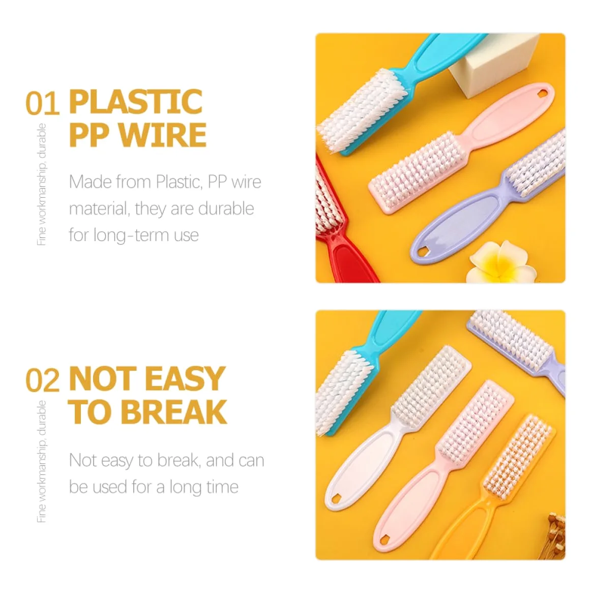Set 24 Pezzi Spazzole per Unghie in Plastica Manico, Facile da Tenere, per Manicure e Pulizia Unghie in Viaggio o Cucina Colore Casuale