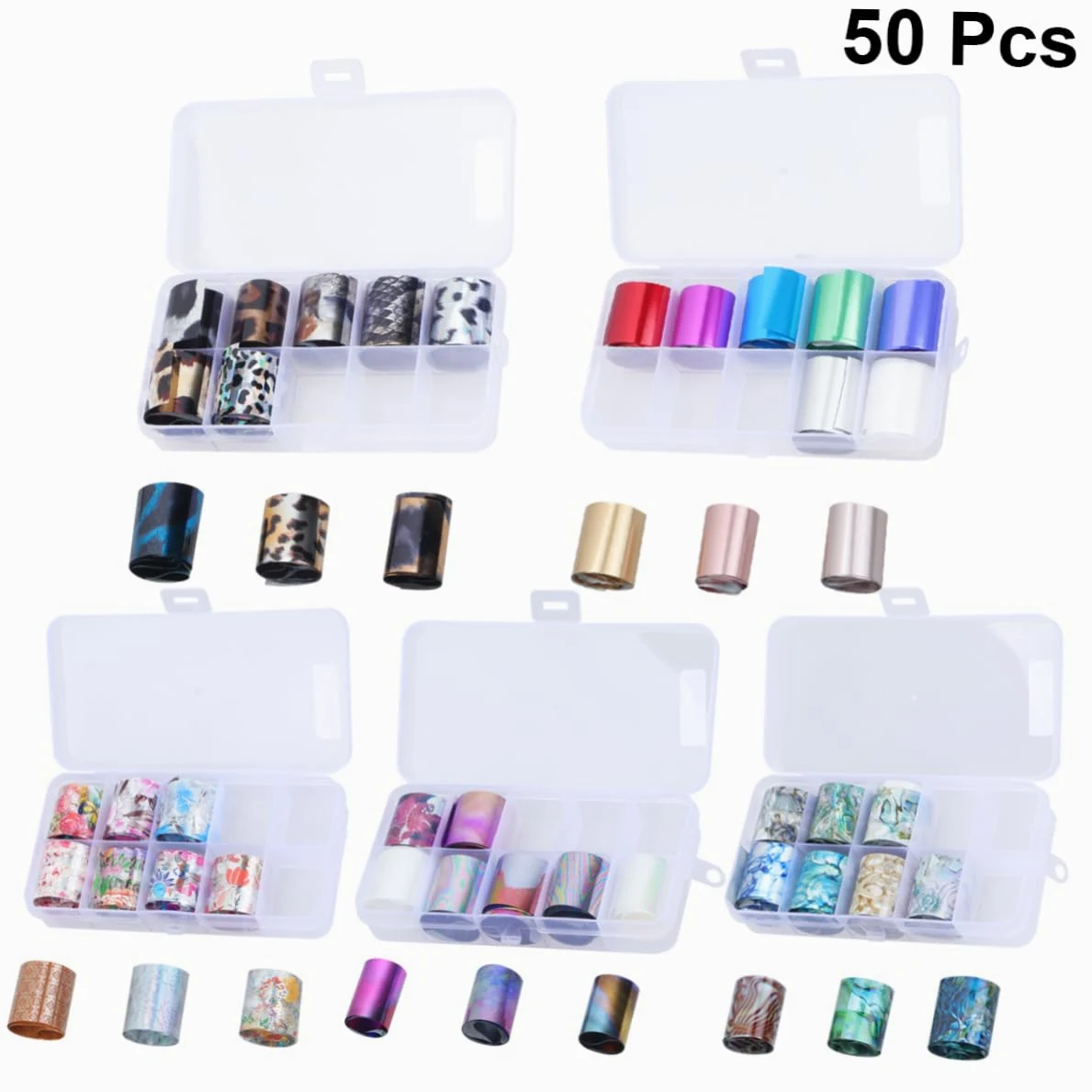 2 Set Adesivi Per Unghie Decorazioni Per Nail Art Con Design Unici Facili Applicare E Rimuovere Set Per Manicure E Pedicure Per Domestico 50 * 2