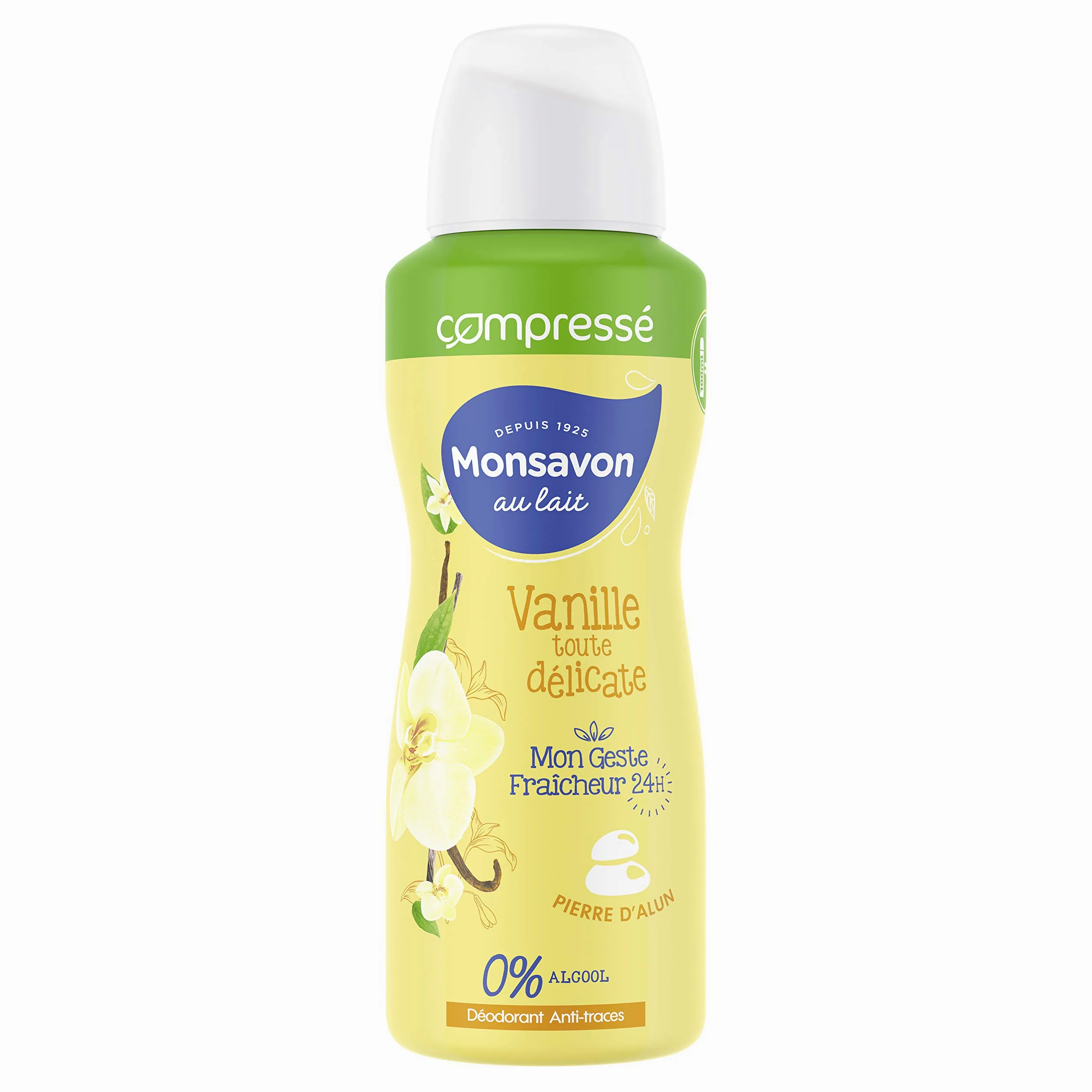 Monsavon - Deodorante alla vaniglia, tutto delicato, compresso, 6 x 100 ml