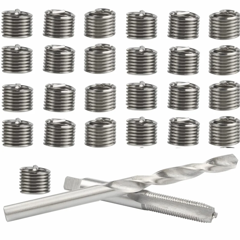 Set di riparazione filettature M6 30 pezzi utensile manuale metrico kit elicoidali