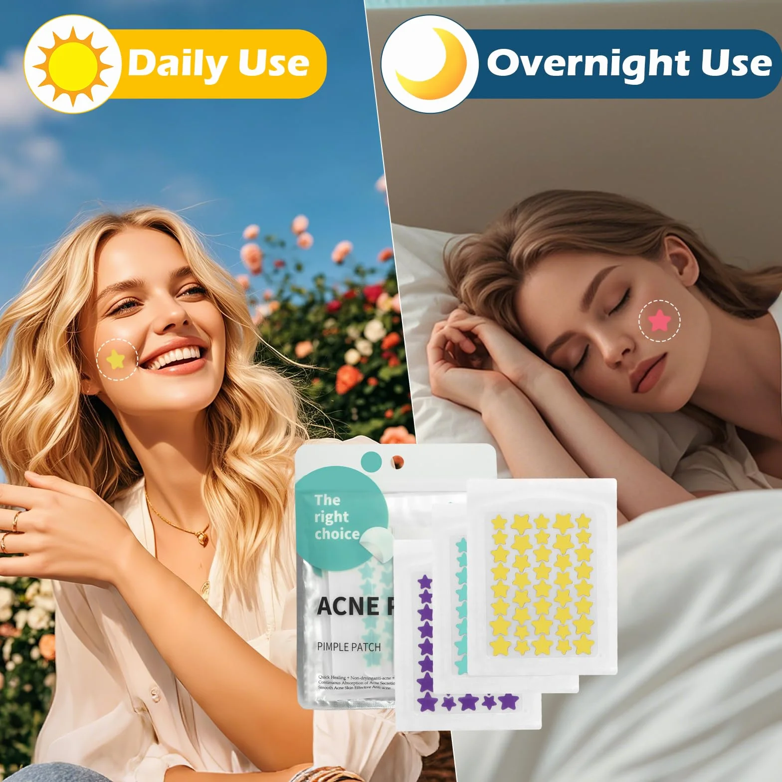 400 Pezzi Cerotti Brufoli, Pimple Patch Brufoli, Stelline Invisibili Idrocolloide Acne Pimple, 2-In-1 Cerotti Per Brufoli Viso con 10 Tamponi Imbevuti di Alcol e Pinzette