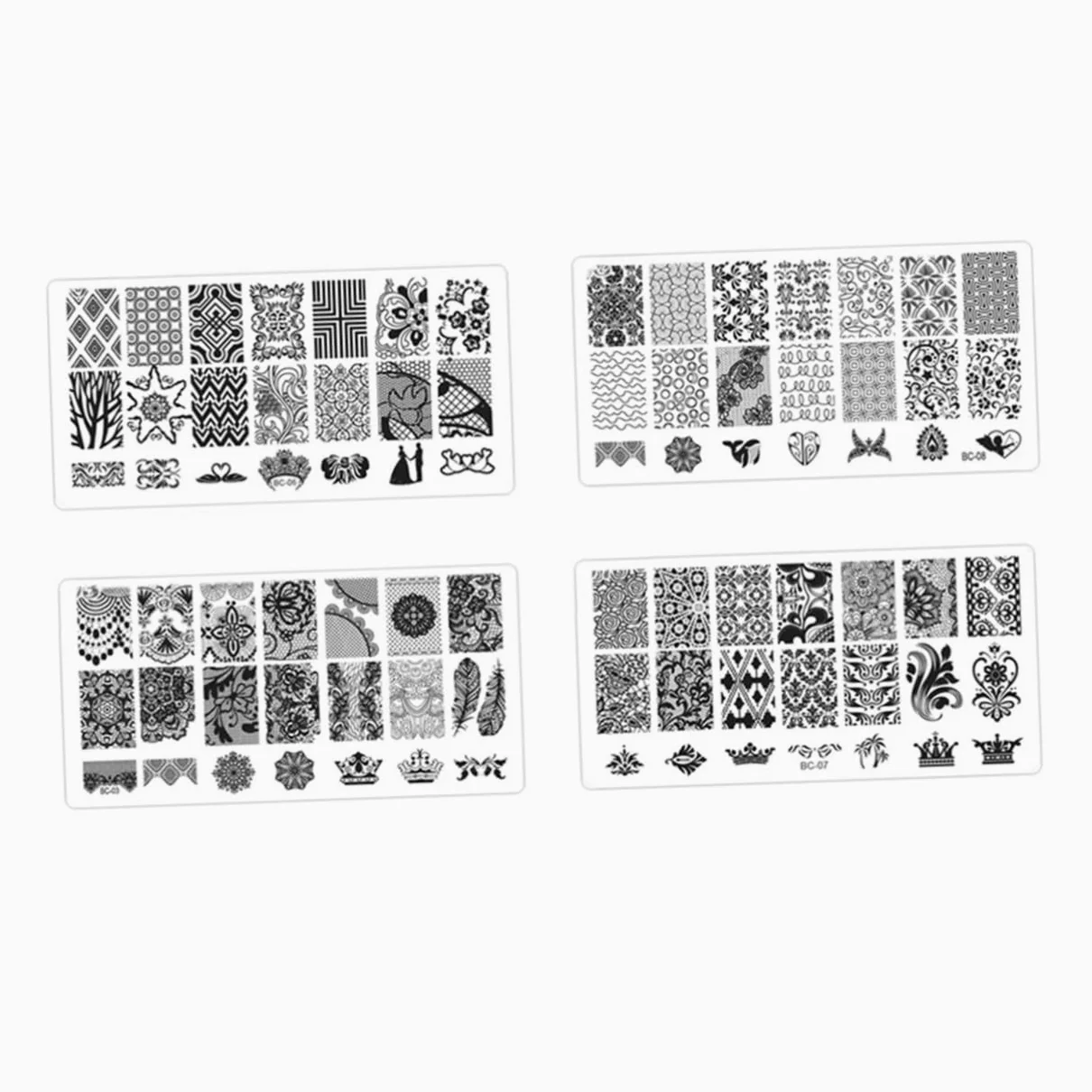 FRCOLOR 12pezzi Template Per Stamping Unghie Nail Art Design Elaborati Per Manicure e Pedicure Facile Usare Unghie