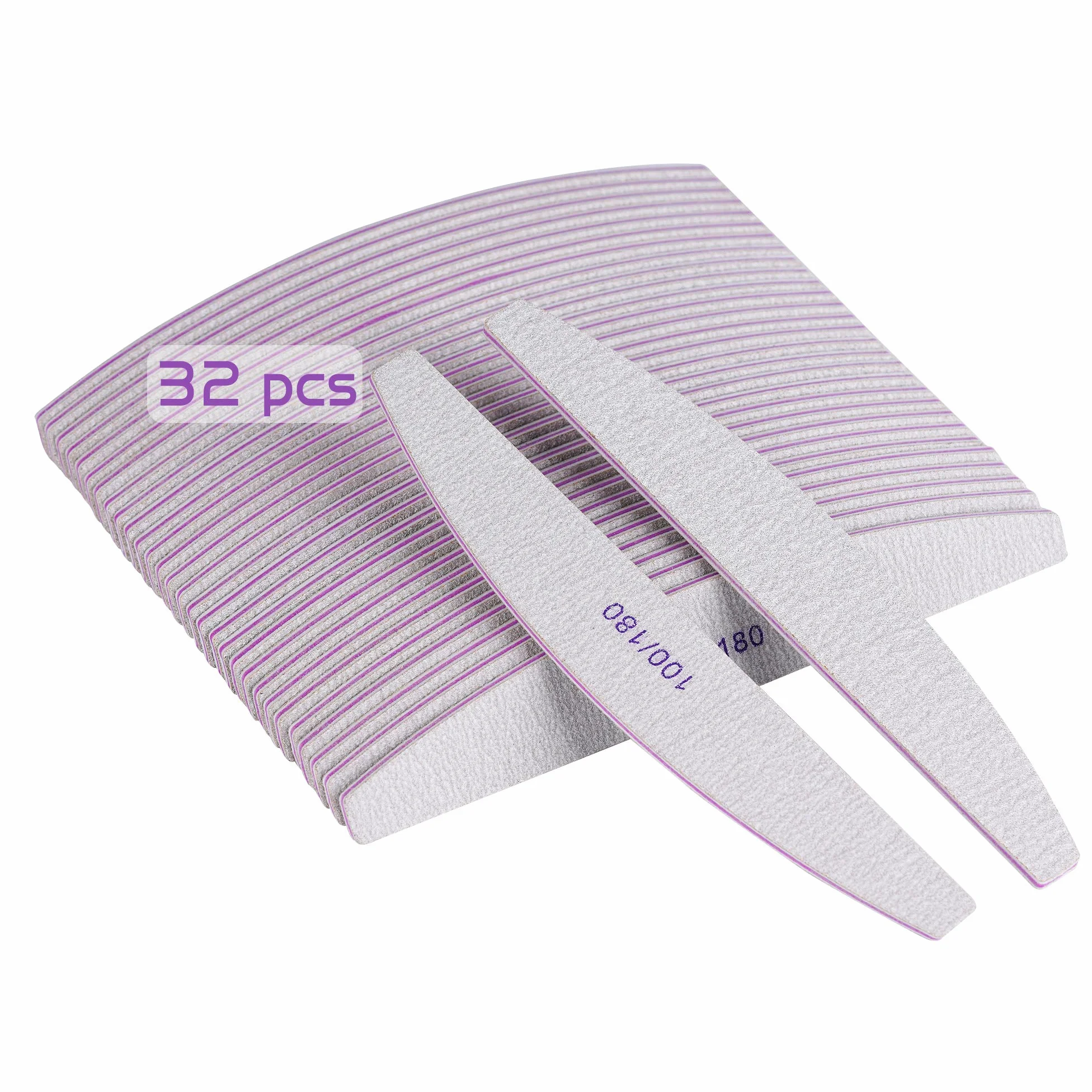 32 lime per unghie, grana 100/180, per unghie in gel di estensione e acrilico su entrambi i lati, lavabili, strumenti professionali per manicure per la cura delle unghie e lo styling.