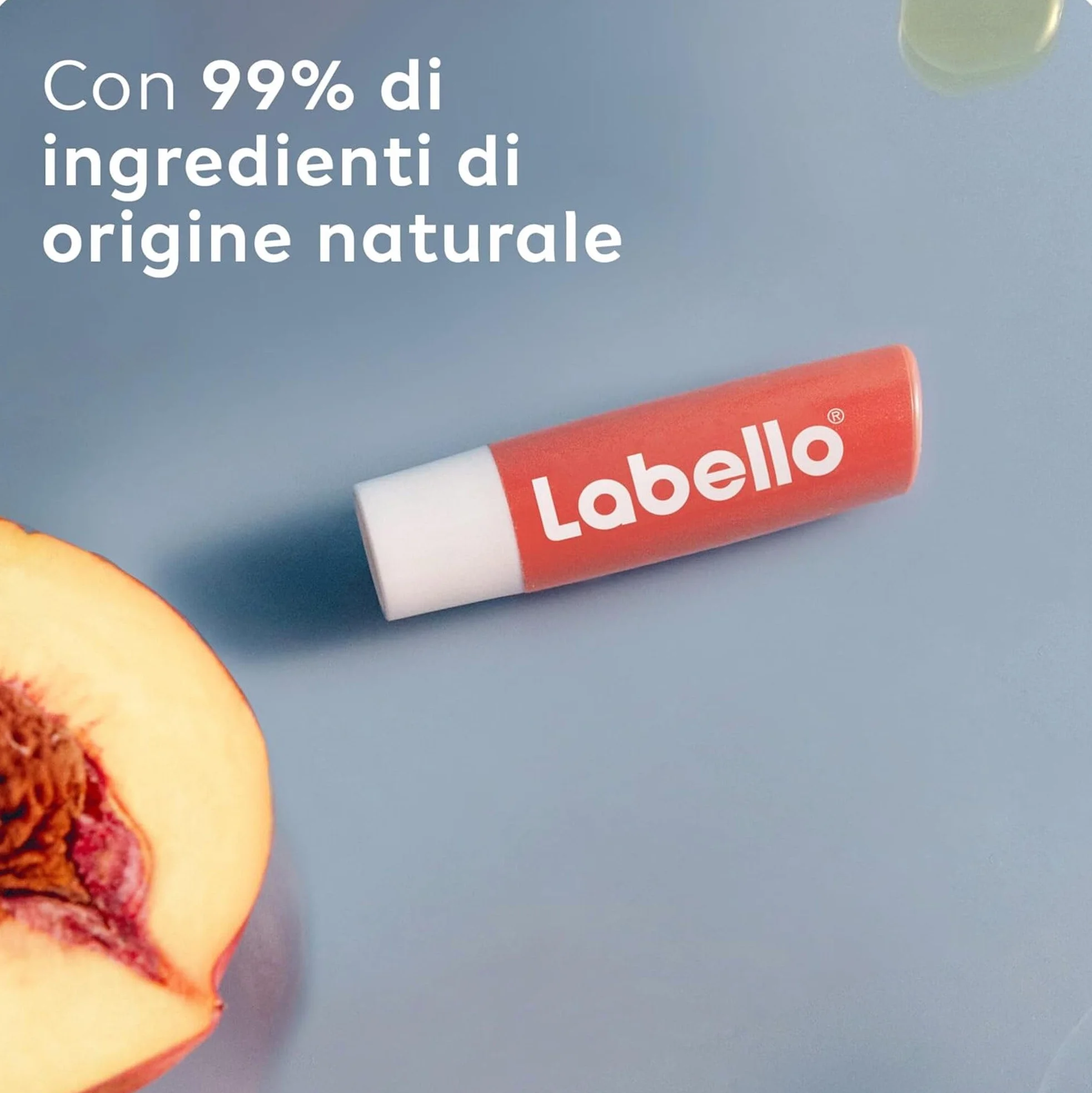 Labello Peach Shine Burrocacao Labbra 4.8 g, Balsamo Labbra Colorato All'Aroma Di Pesca, Lip Balm Idratante 24H Con Burro Di Karité E Ingredienti Naturali, Con Pigmenti Colorati