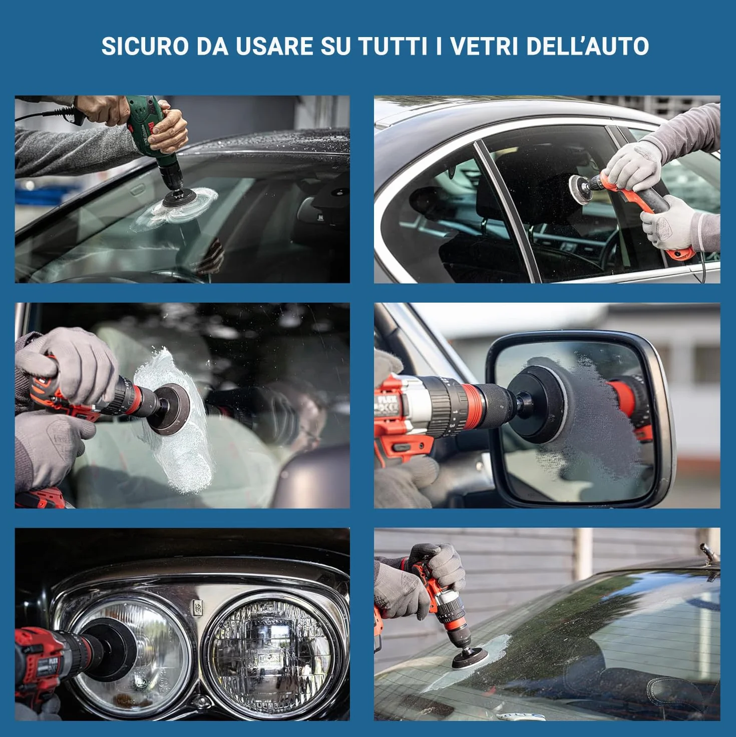 Kit di lucidatura del Parabrezza 75mm - Riparazione Vetro Auto Fai da Te - Rimuovi Danni Spazzola Tergicristallo