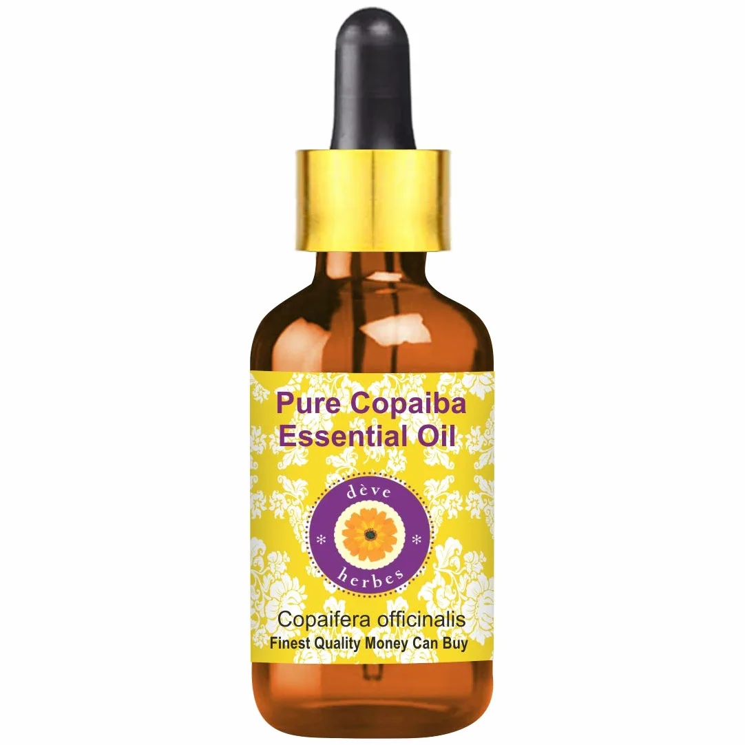 Deve Herbes Olio essenziale di Copaiba puro (Copaifera officinalis) con contagocce in vetro distillato a vapore, 50 ml