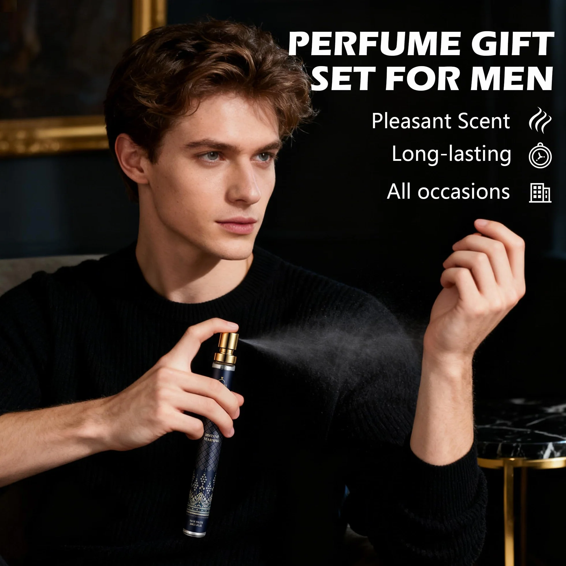 Profumo da uomo, 6 x 35 ml, Eau de Parfum, profumo da uomo, con bergamotto, vaniglia e sandalo, profumo duraturo in qualità profumata, fresco e sensuale, mini set di profumi da viaggio