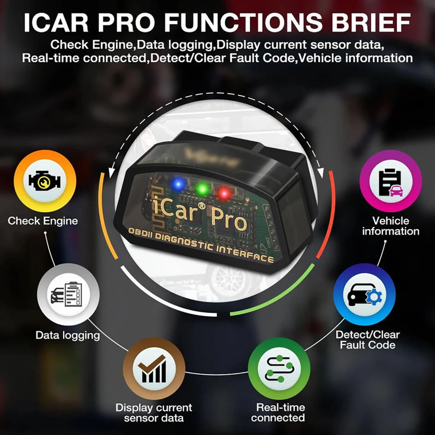 Vgate iCar Pro BLE OBD2 Bluetooth Scanner per iOS Android Auto Lettore di Codice Diagnostico