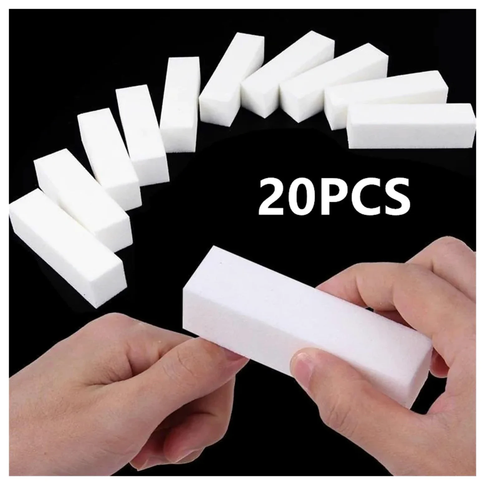 10/20/50 pezzi professionali for unghie, lime for unghie, lucidatrici, blocchi for manicure e pedicure, spugne for lucidatura, strumenti for nail art(20pcs White)