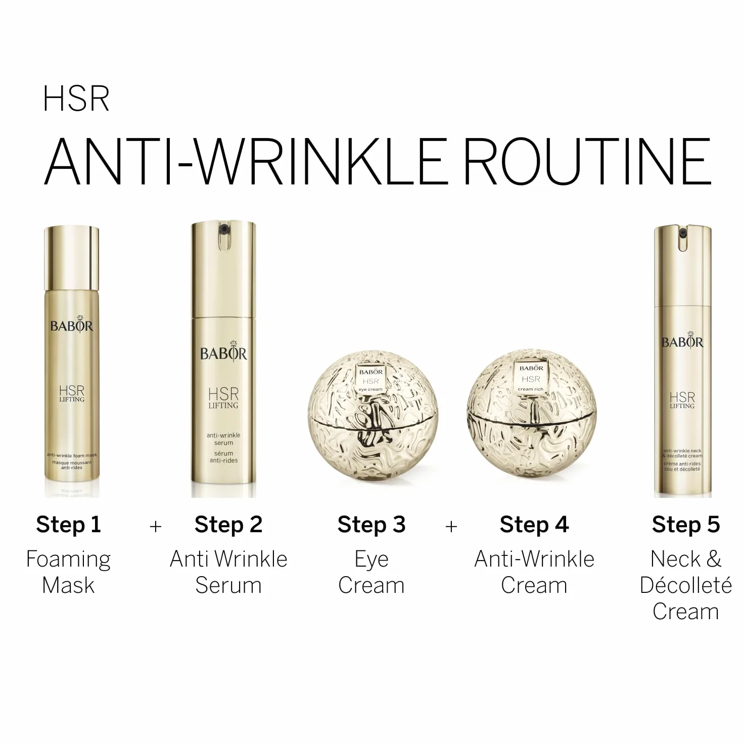 BABOR HSR LIFTING Neck & Décolleté Cream, Crema anti-età per collo e décolleté, Con burro di karité e pantenolo, 1 x 50ml