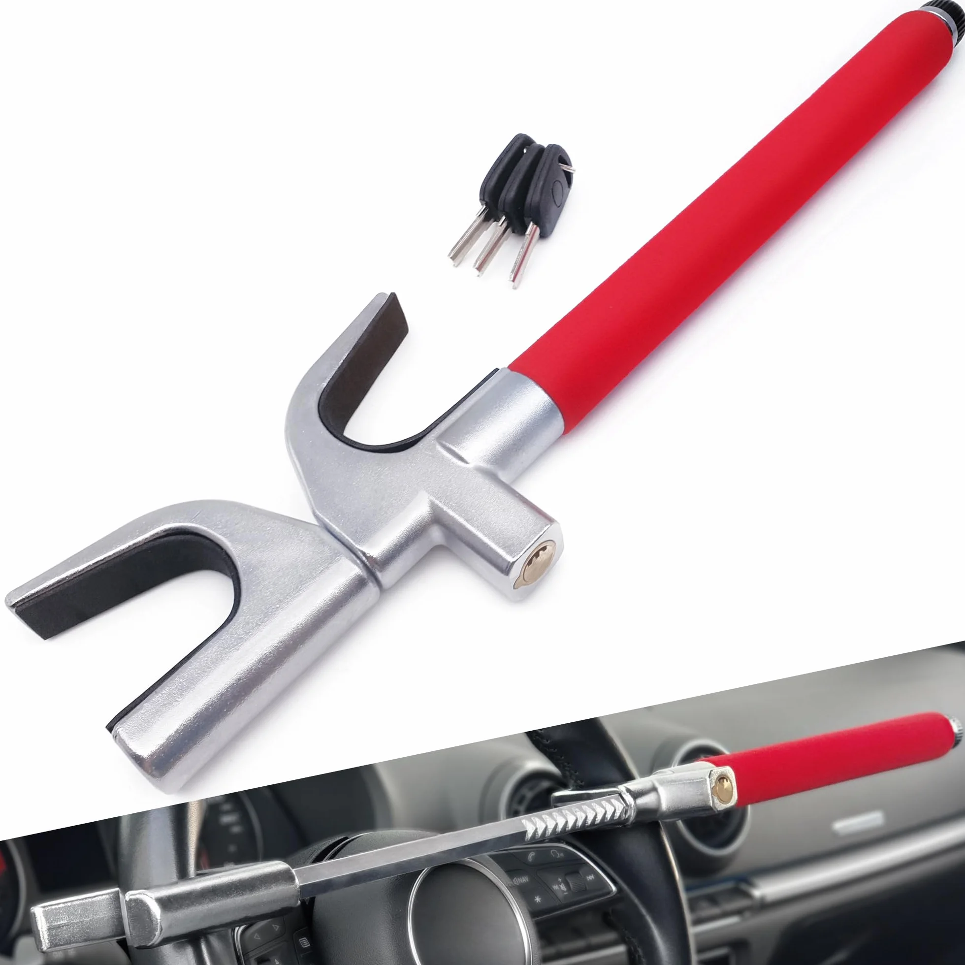 RADIKAL RK1002 Antifurto Auto Blocco Volante Bloccasterzo Meccanico Universale