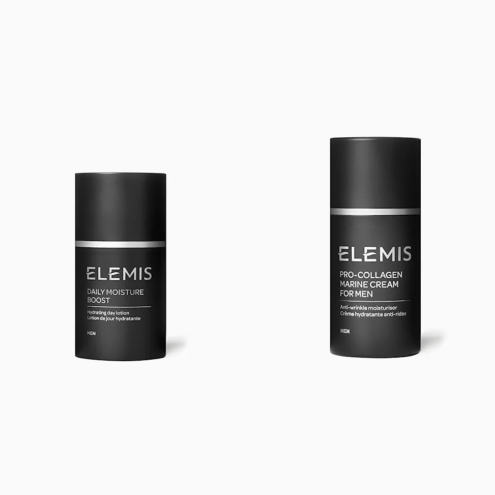 Elemis Boost Lozione Giorno Idratante per Uomini - 50 ml + Elemis Pro-Collagen Marine Crema Antirughe Idratante per Uomini - 30 ml