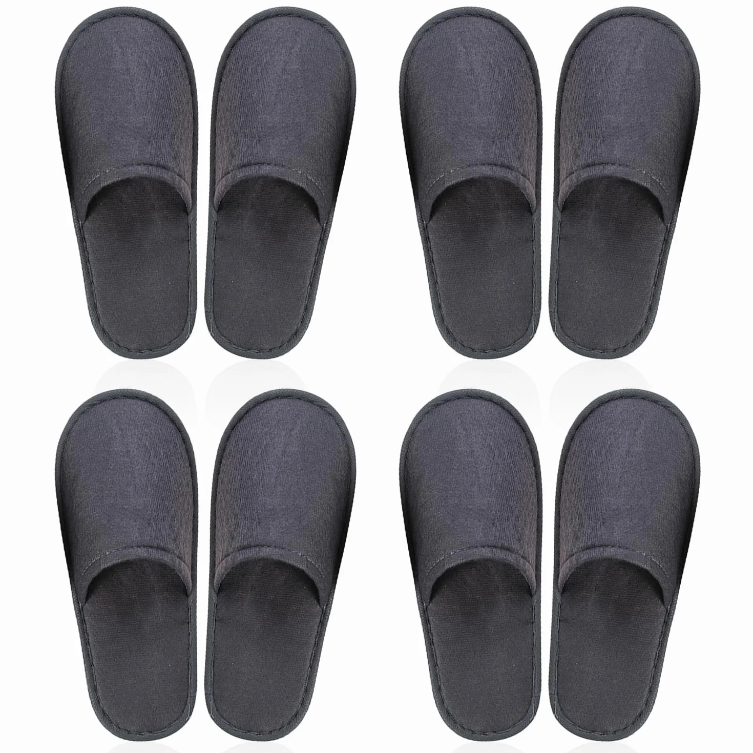 Pantofole Usa e Getta Antiscivolo, Ciabatte Ospiti, Pantofole Chiuse, Ciabatte Monouso per Hotel, Casa, Viaggi, Misura Universale, Grigio+Bianco, 4 Paia