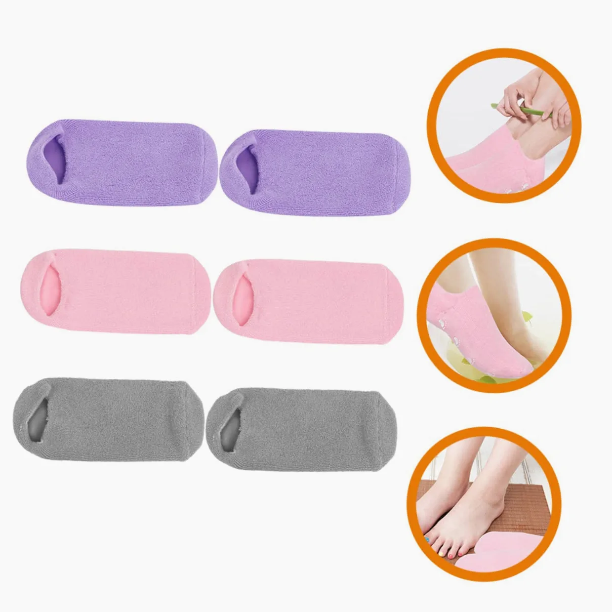3paia Socks Idratanti Gel Per Dei Piedi Calze Termiche e Antiscivolo Per Spa e Riposo Riparazione Della e Talloni Screpolati