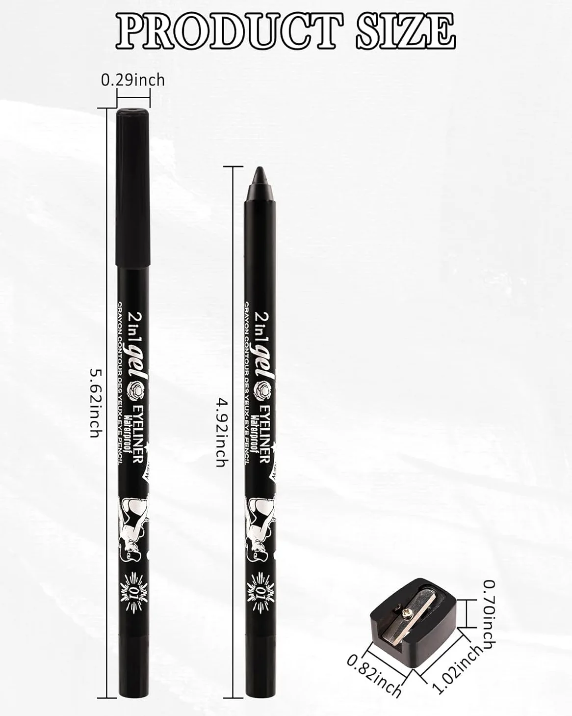 Colorato Gel eyeliner matite penna set, 6 pezzi Eyeliner impermeabile Labbra Liner Ombra d'occhio Matite sopracciglia Pen Eye Makeup ﻿ (01#+02#+03#+05#+06#+07#)