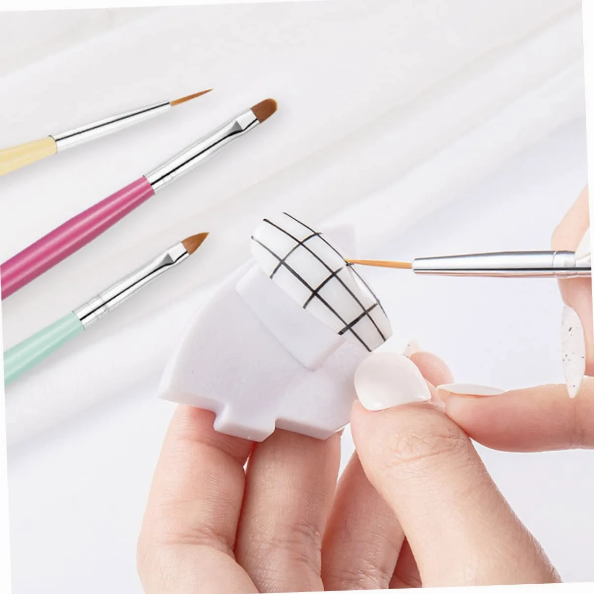 FRCOLOR Pz Penna per unghie pennelli unghie professionali pennelli nail art professionali doppia testa penna da disegno penna scolpita Pennarello Accessori tubo di alluminio