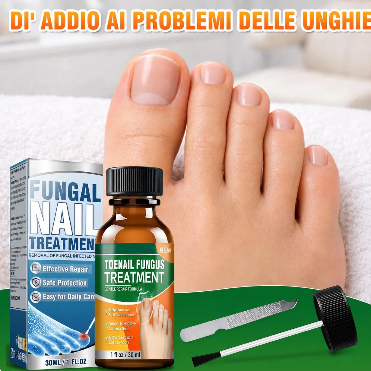 Micosi Unghie Piede Trattamento, Trattamento Funghi Unghie Piedi, Antimicotico Unghie Piedi Liquido, Migliora Unghie Spesse, Fragili, Rotte e Scolorite, Trattamento Rigenerante per Crescita Unghie