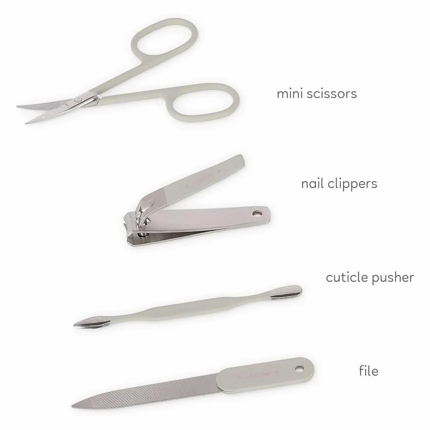 Legami Kit Manicure But First Nails! Forbicine Tagliaunghie Lima Spingicuticole Set Tascabile Portatile