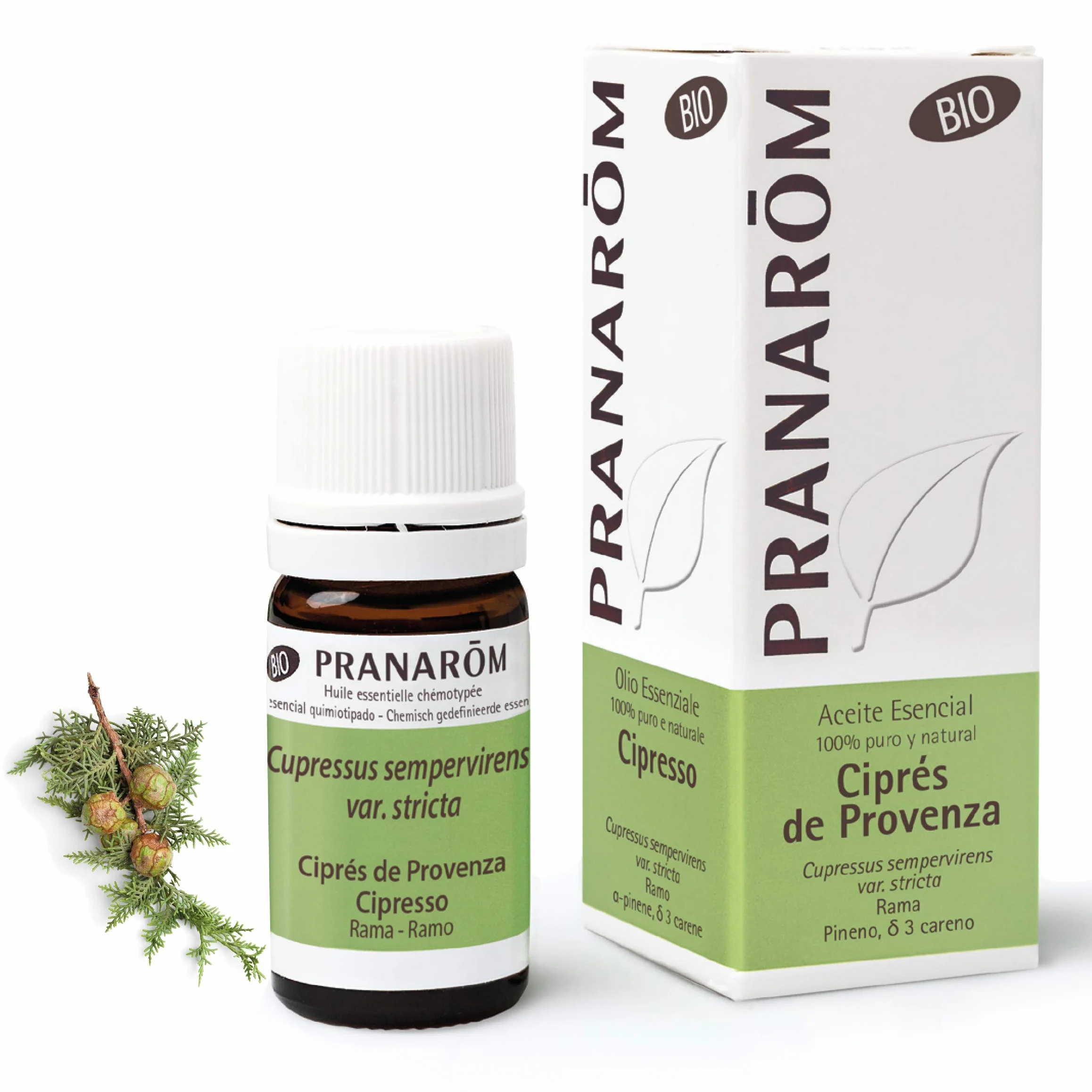 PRANARÔM - Olio Essenziale di Cipresso della Provenza Bio - Cipresso Sempreverde - Tonico & Proprietà Circolatorie - Ramo - 5 ml