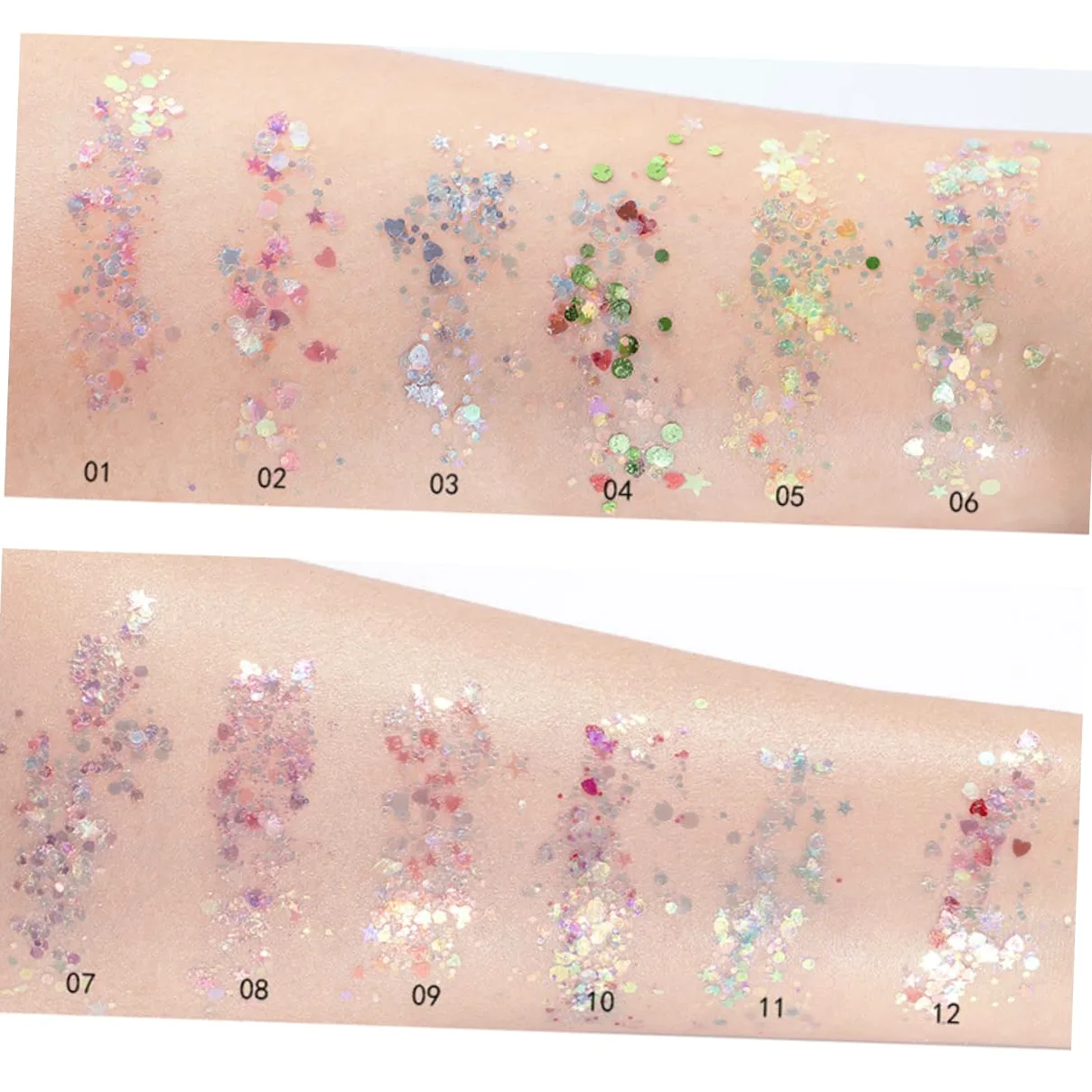 POPETPOP Set Da 2 Pezzi vistoso gel di paillettes per il corpo trucco arredamento del corpo bglossy gel per il corpo glitterato gel di paillettes per il viso gel per il corpo con paillettes