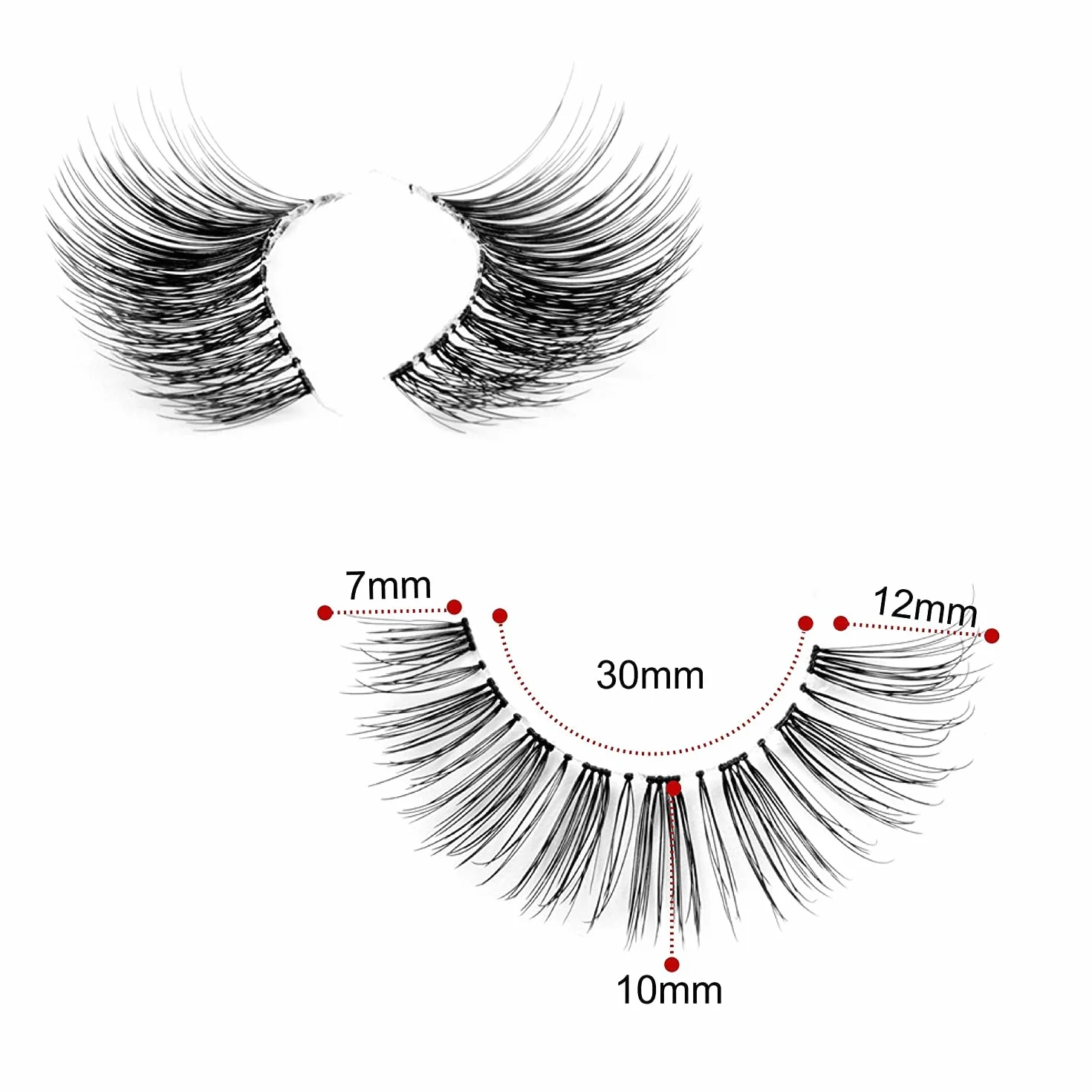 Natural 3D Wispies Ciglia Finte Fatte a Mano 10 Paia Corti Morbidi Riutilizzabili