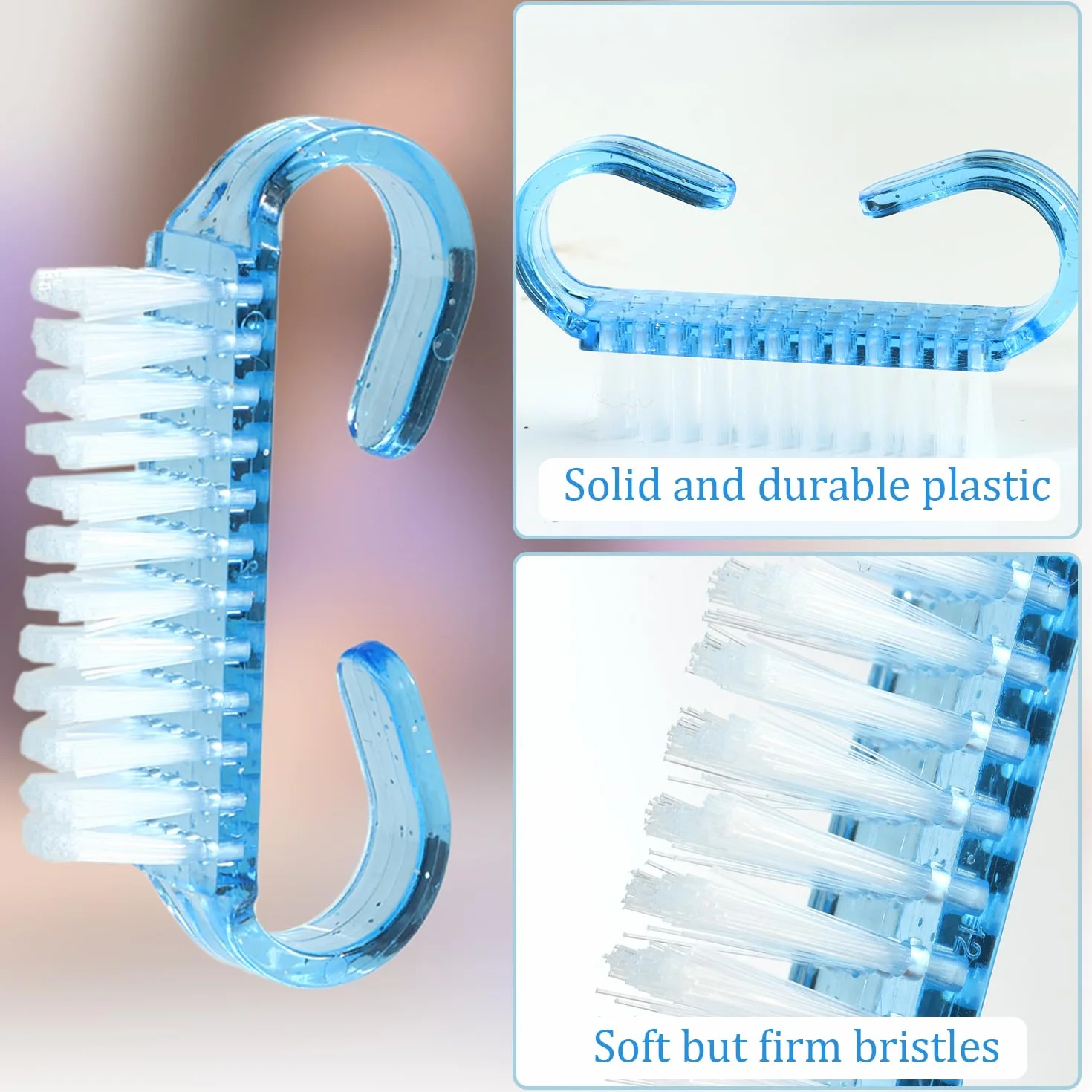 24 Pezzi Spazzolino Unghie,Pennello per Unghie,Pennello con Manico in Plastica Strumento di Pulizia per Nail Art, Spazzola per la Pulizia delle Mani, Pulizia e Lavaggio Quotidiano
