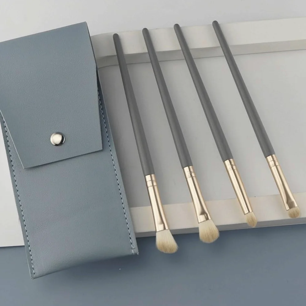 Set di pennelli per ombretto Pennello per Trucco per Capelli Morbidi Pennello per ombretto Portatile Naso Halo Dying Set da 4 Pezzi