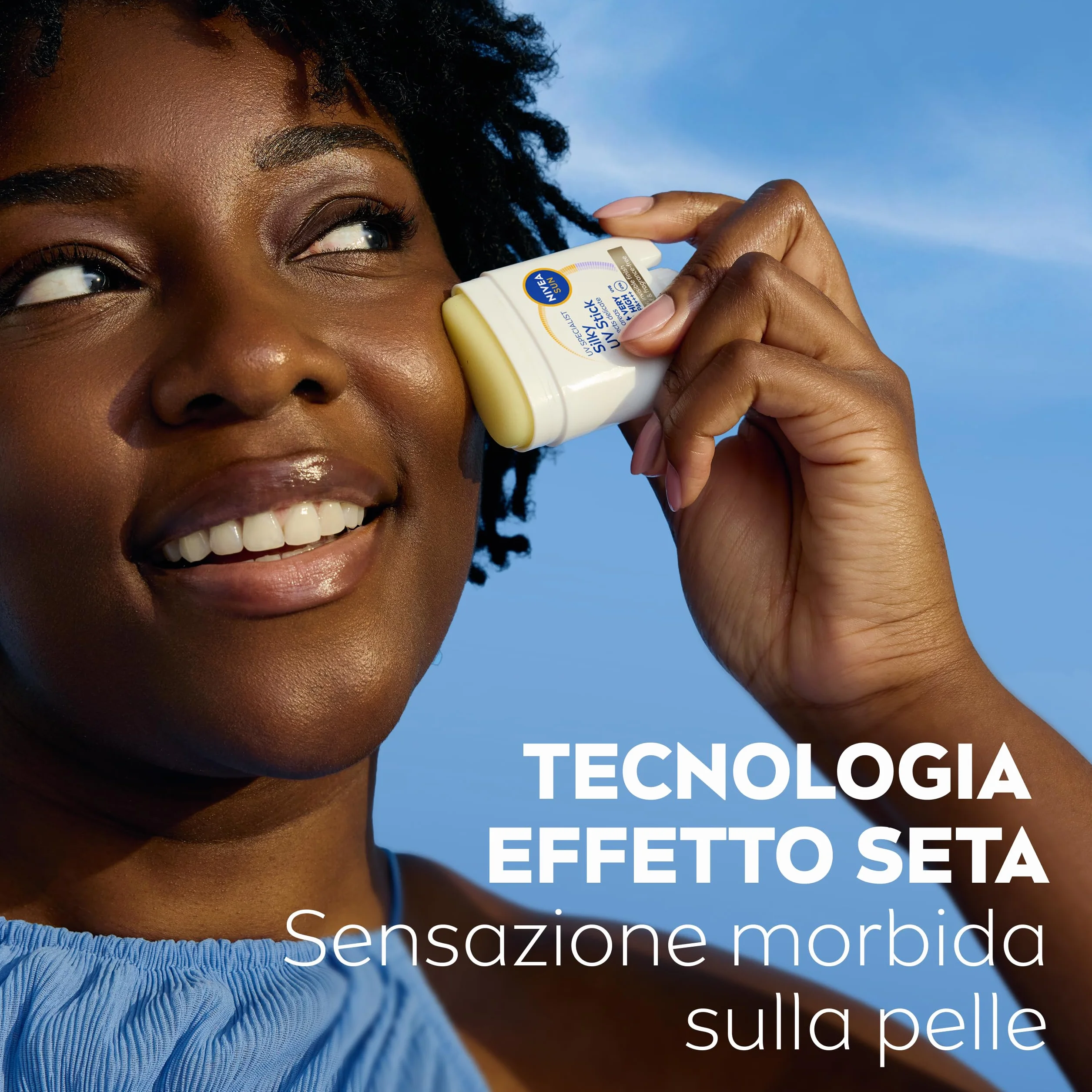NIVEA SUN UV Viso Specialist Stick UV Effetto Seta SPF 50+ 15 g, Stick solare viso protezione ultra-leggera