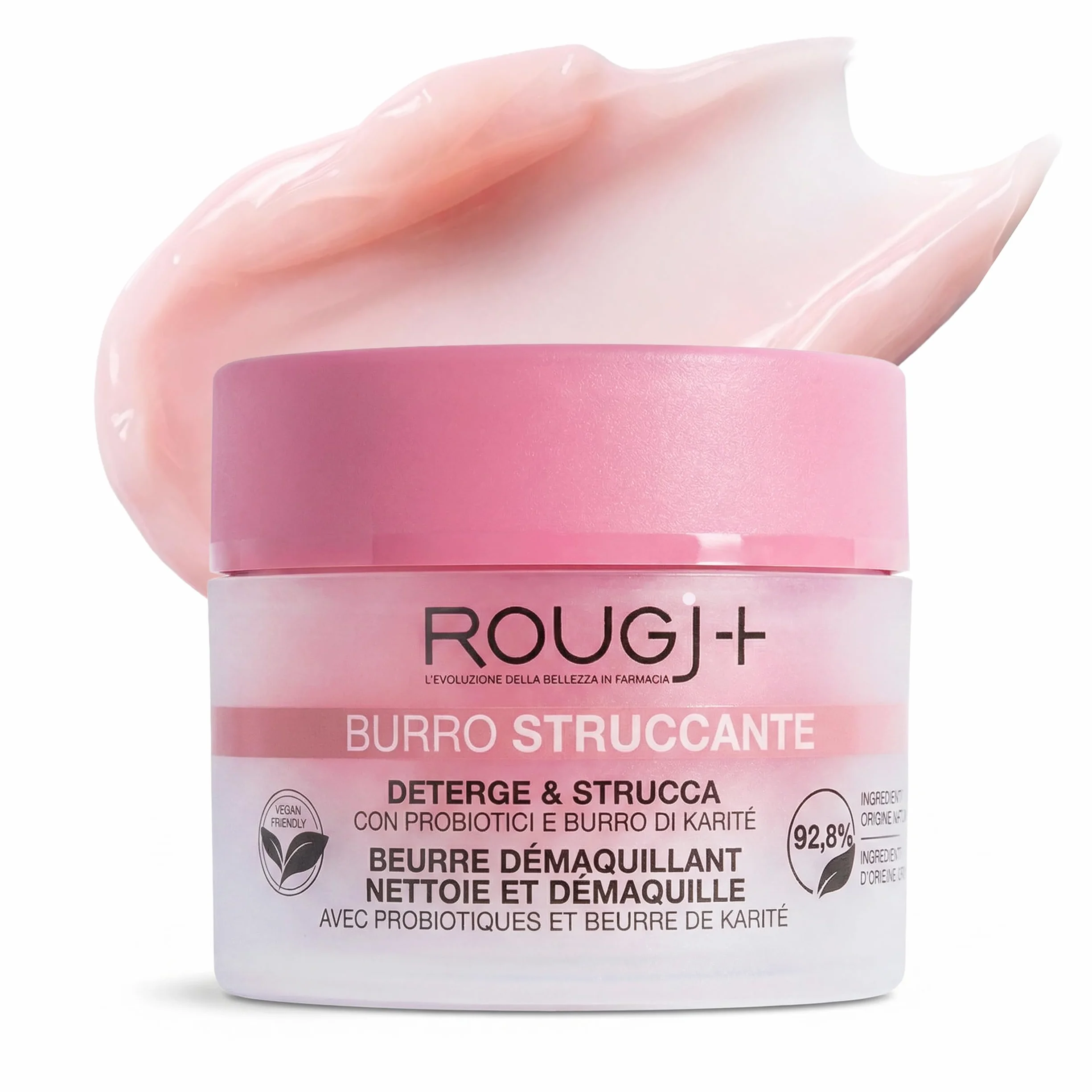 Burro Struccante Viso e Occhi Detergente Trucco Waterproof Texture Balsamo Trasformabile con Karité Mandorle Vinacciolo Made in Italy
