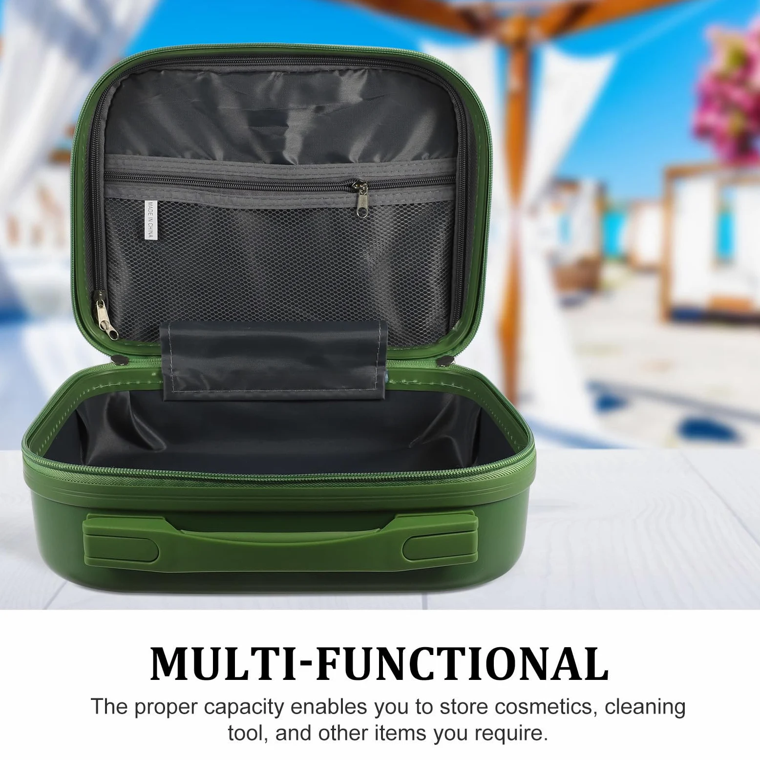Baluue Valigetta per Trucchi da Viaggio 14 Pollici Mini Borsa Cosmetica Portatile Manico Compatta e Resistente per Uso Quotidiano e Professionale