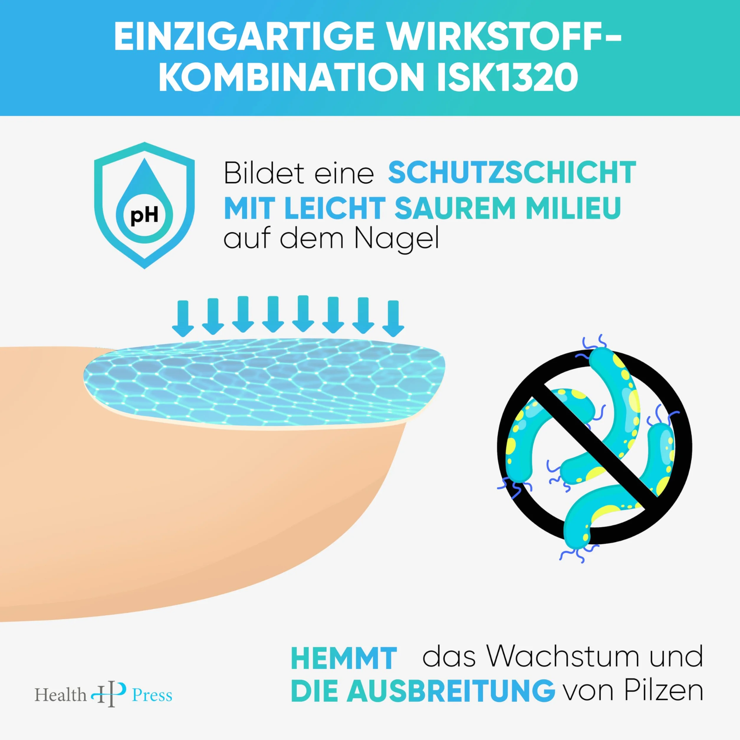 Health Press, Soluzione per Micosi delle Unghie, Liquido Antimicotico, Smalto per Piedi e Mani, Trattamento Adatto ai Diabetici, Efficace contro le Infezioni Fungine, 10 ml