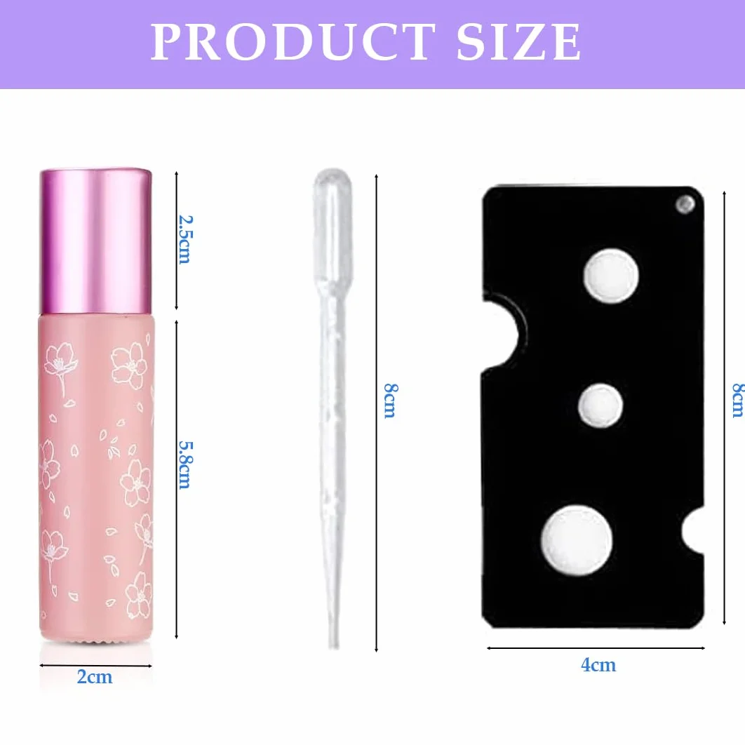 Flaconi Roll-On 10 ml, 8 Pezzi Colorati con Sfera in Acciaio Inox, Ricaricabili, Roller in Vetro per Oli Essenziali, Profumo, Olio per Labbra – Perfetti per Cosmetici DIY e Aromaterapia