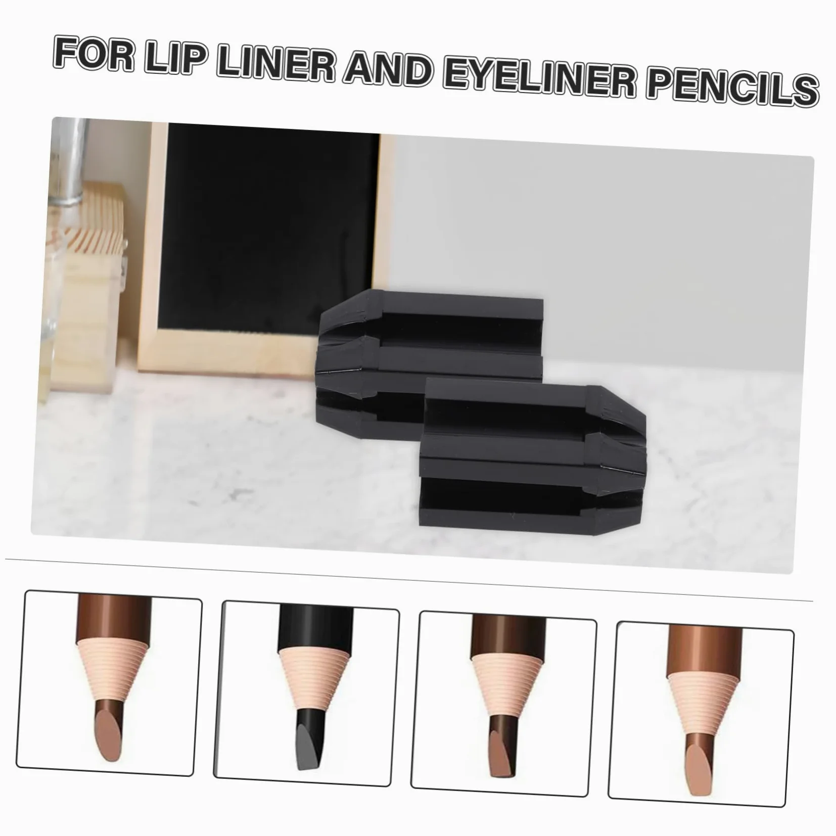 MAGICLULU 5 Set Temperamatite Per Sopracciglia Strumento Per Il Trucco Temperamatite Doppio Per Eyeliner Rossetto Coperchio Staccabile Nero 3 Pezzi * 5