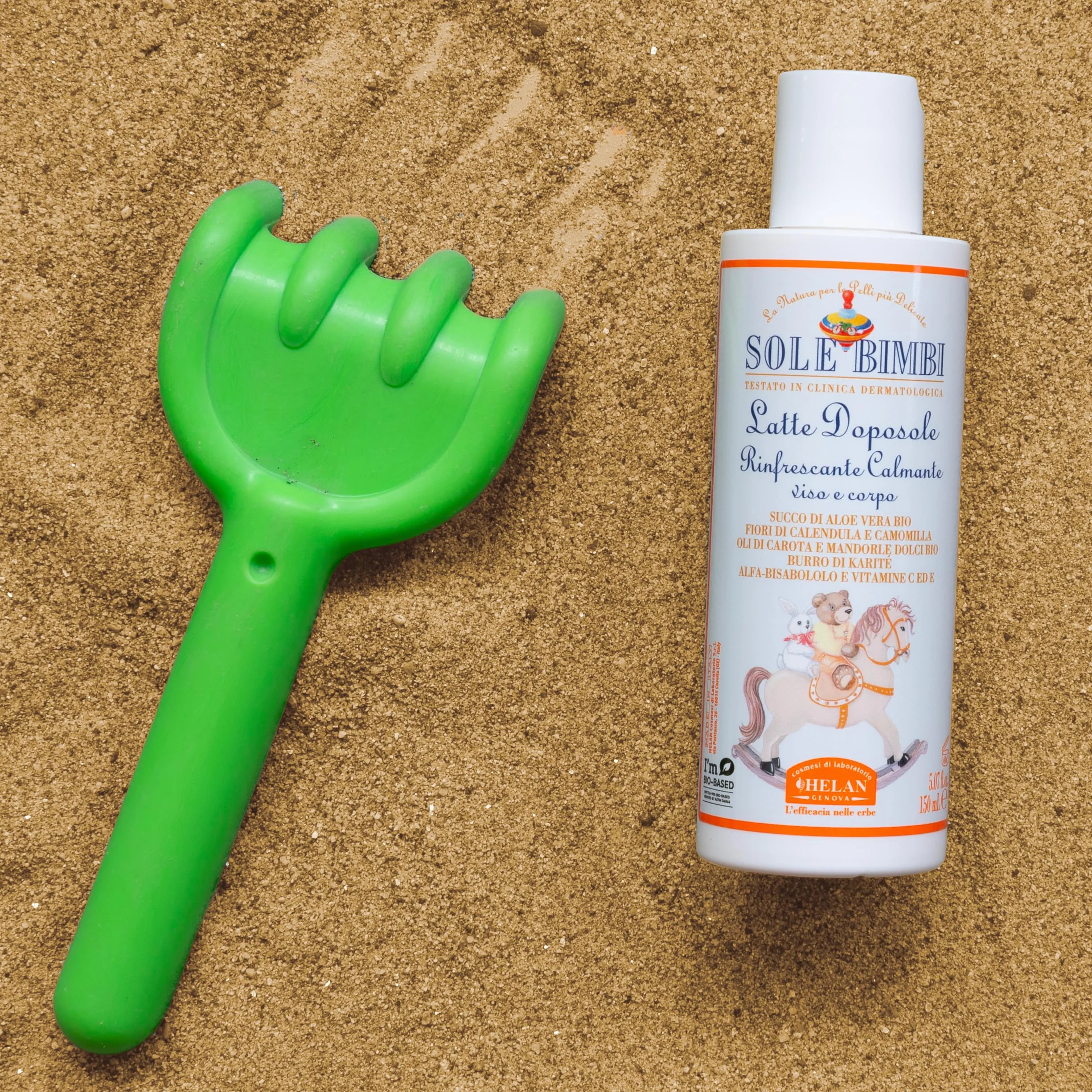 Helan, Sole Bimbi - Doposole Bambini e Neonati Lenitivo con Vitamina E e Olio di Mandorle Dolci, Crema Doposole Corpo Idratante con Burro di Karitè e Aloe Vera, Dopo Sole Calmante con Camomilla 150 ml