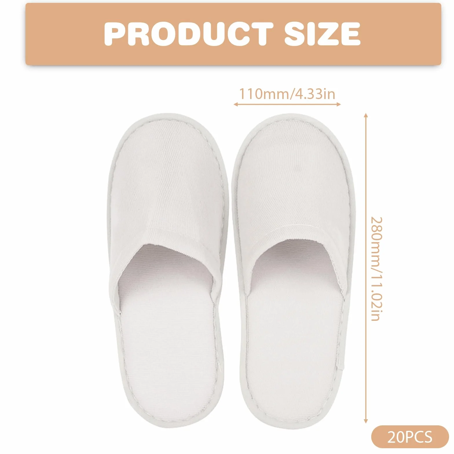 Pantofole usa e getta in spugna bianco X-Large 4mm per hotel
