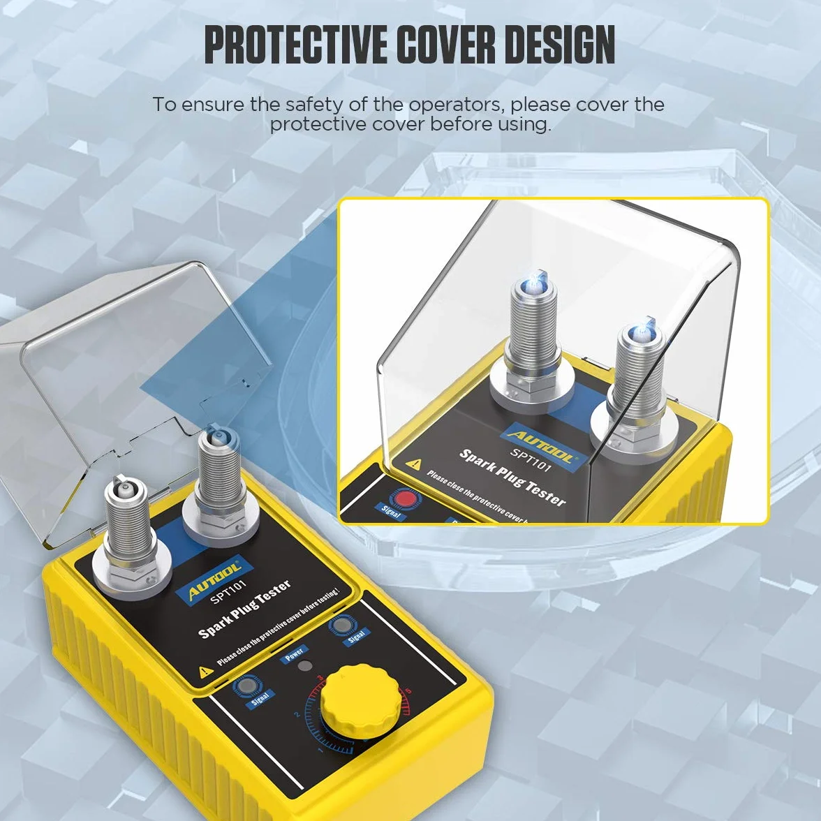 AUTOOL SPT101 Tester per candele auto, Analizzatore di candele 0-6000 giri/min 12mm