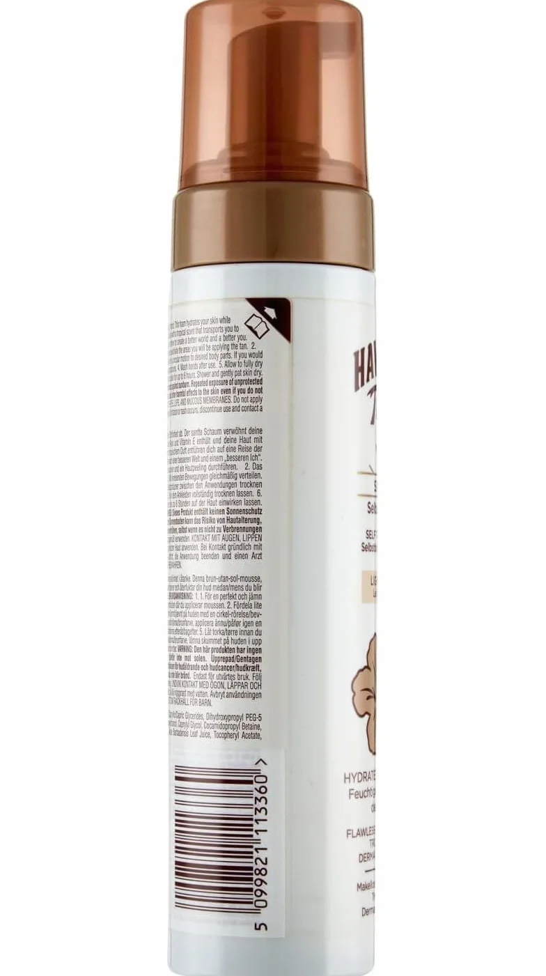 Hawaiian Tropic Self Tanning Foam Light/Medium 200 ml Aloe Vera Vitamina E
