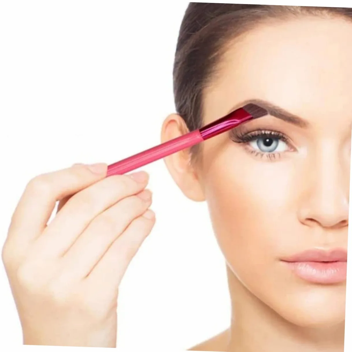4 Set Di Pennelli Per Sopracciglia Angolati Per Trucco Da Donna Strumento Per Modellare E Riempire Le Sopracciglia 2 Pezzi * 4