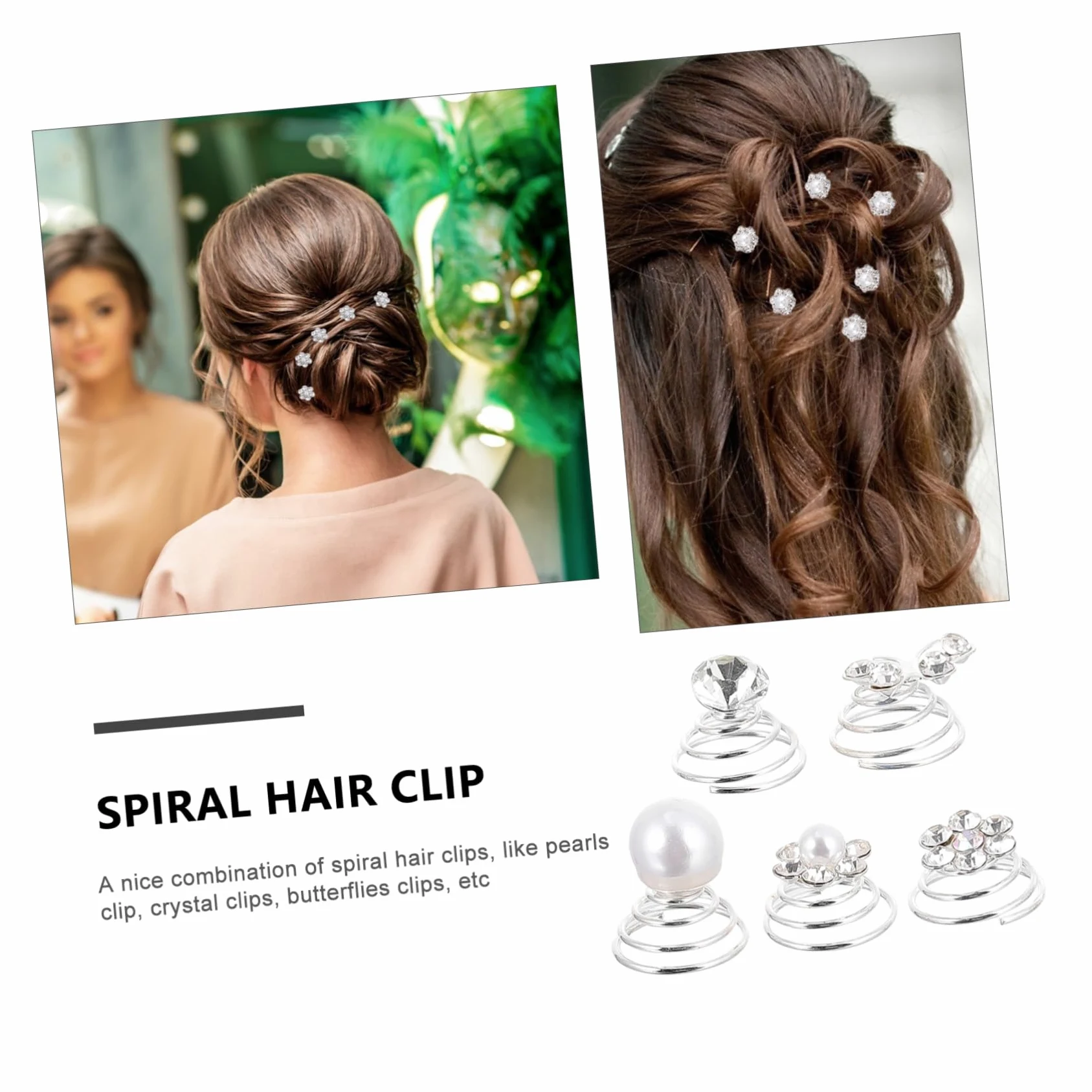 VICASKY 420 Pezzi Fermagli Spirale con e Clip Eleganti per Sposa e Damigelle Accessori Matrimonio Raffinati per Acconciature Raffinate