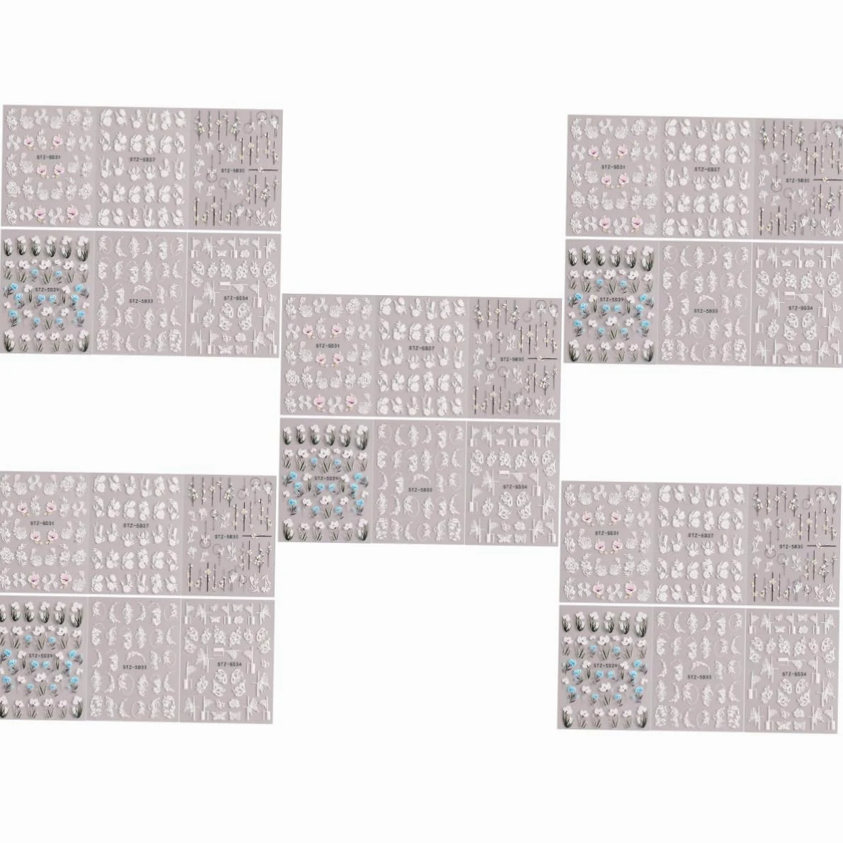 Healeved 30fogli Adesivi Per Unghie Floreali Decorazioni Per Nail Art Embossed Facili Applicare Su Unghie e Lisce Per e