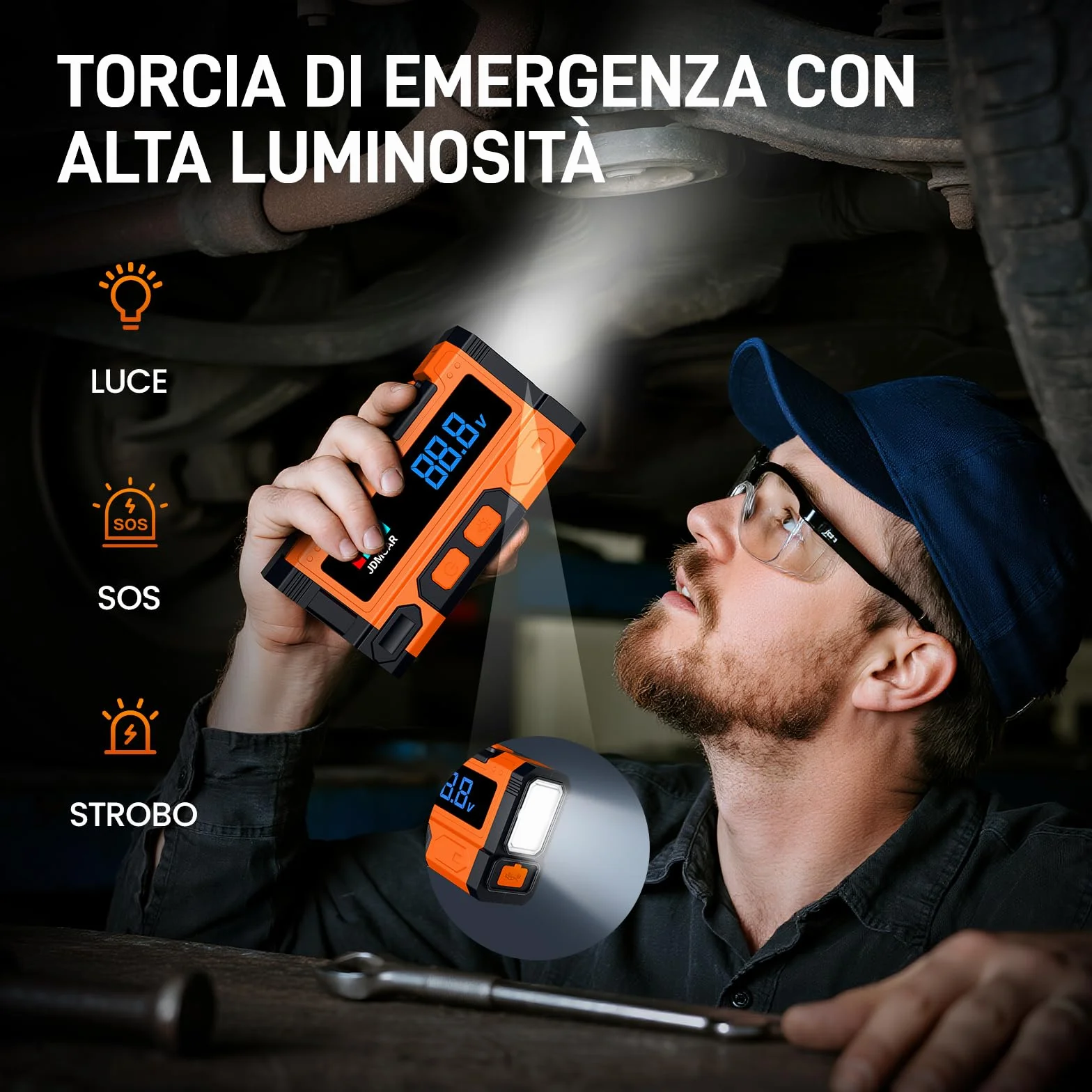 9000A Booster Avviamento Auto Avviatore Batteria per Auto Moto 9.0L Diesel 8.5L Portatile LED LCD