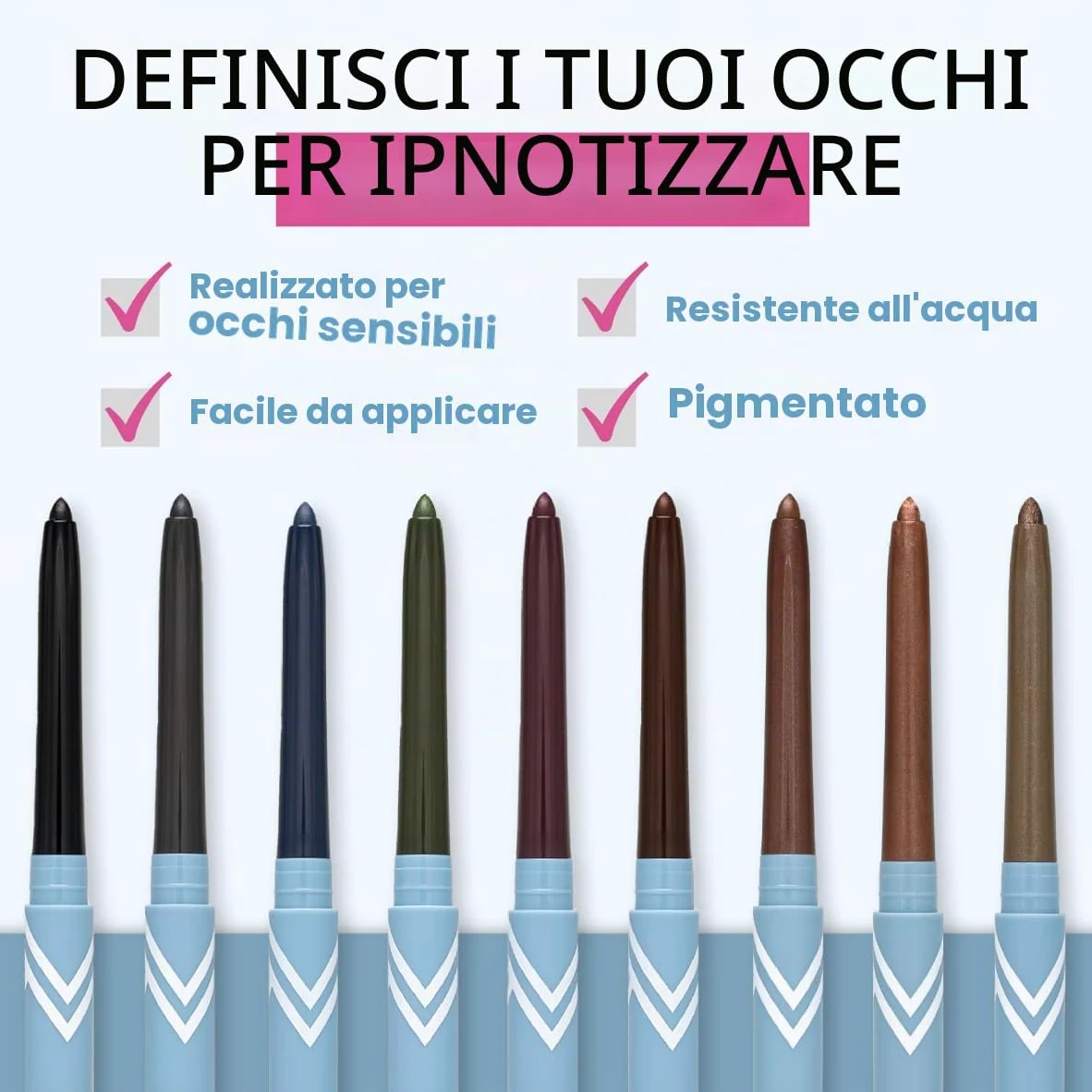 Prime Prometics PrimeEyes Glide Eyeliner per donne mature, impermeabile, a lunga durata e a prova di disordine, texture in crema gel, temperamatite discreto e efficace sfumatura (nero)