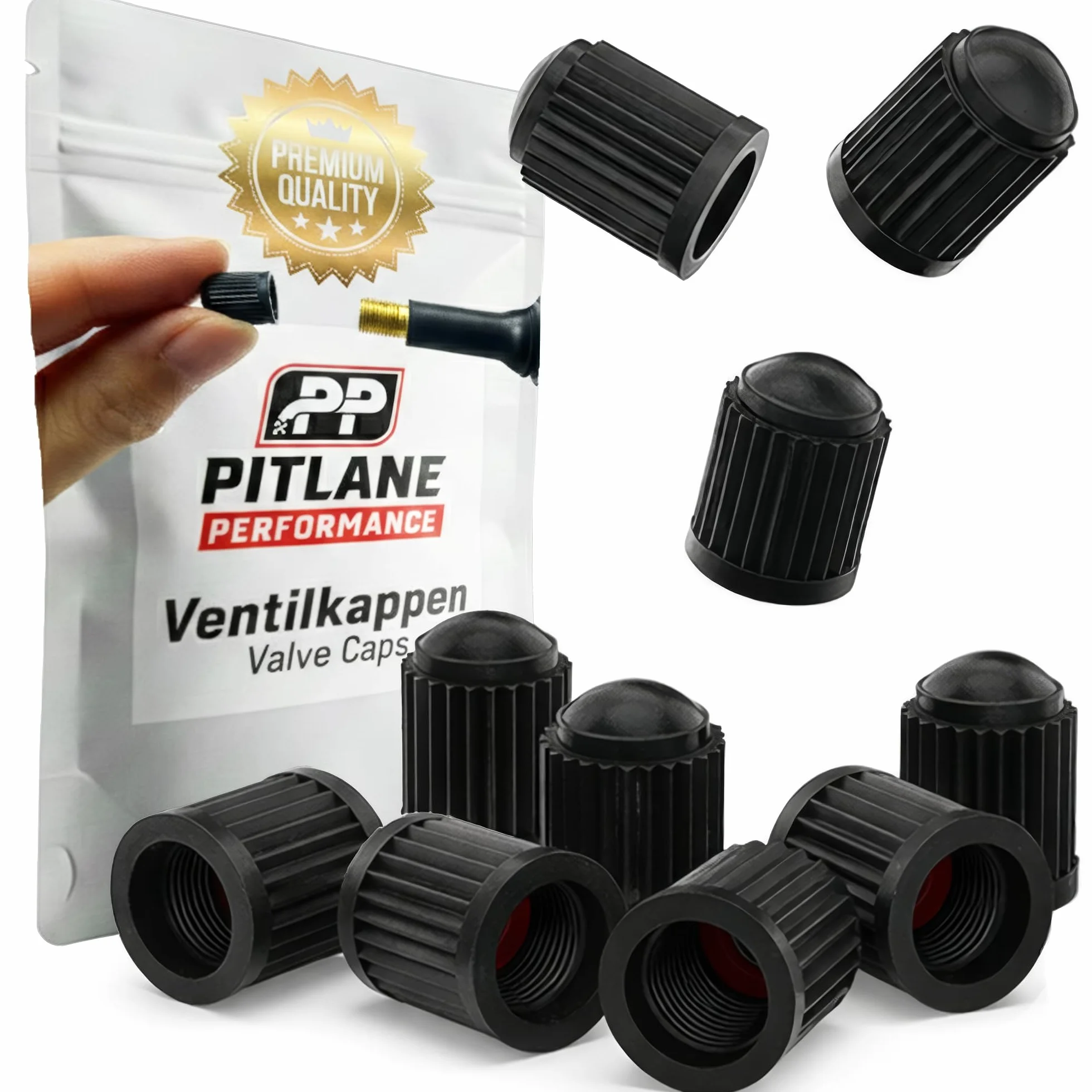 Tappi Coprivalvola per Pneumatici Compatibili Auto SUV Moto Bici Coperture Valvola Schrader Resistenti Guarnizione Interna Nero